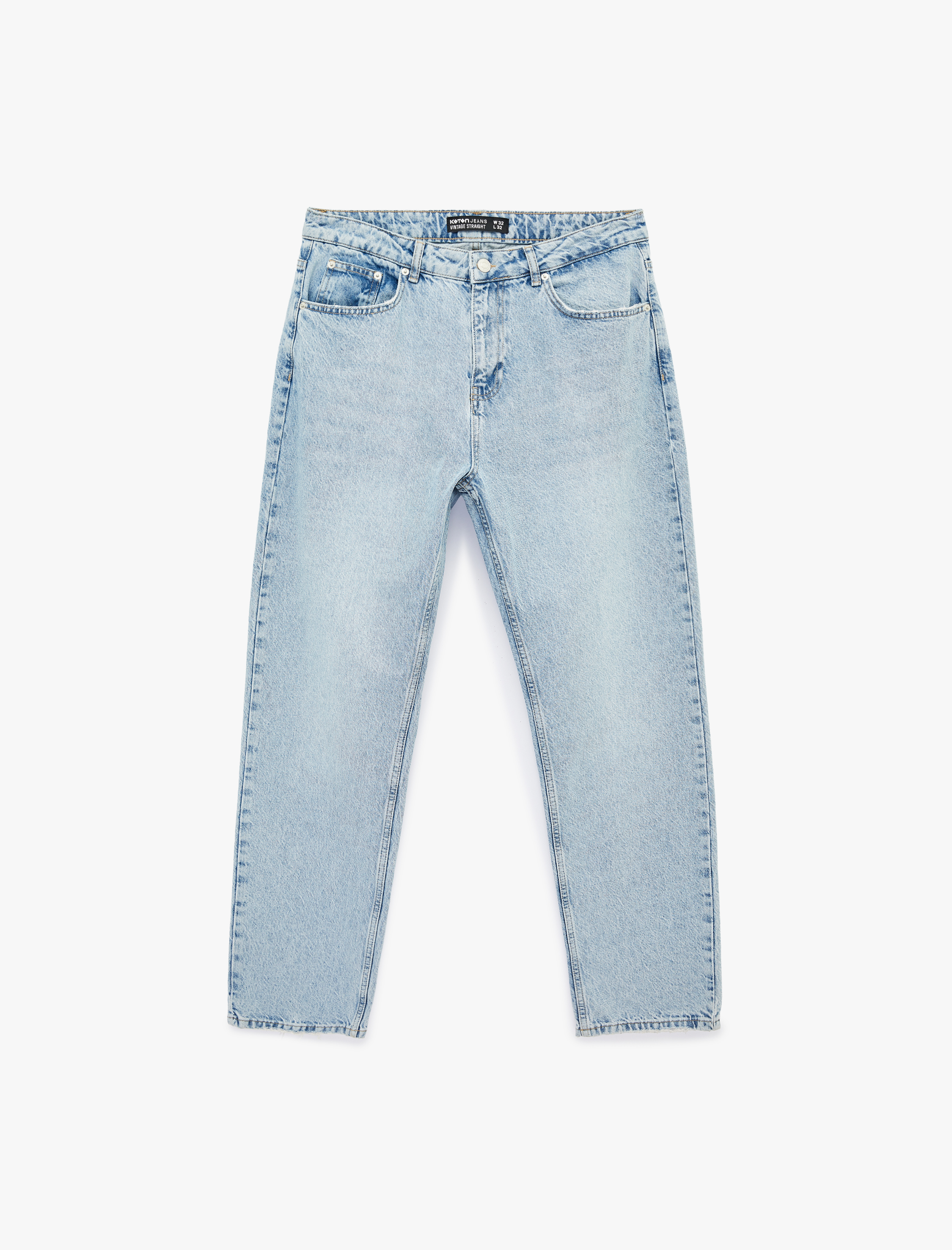   Pamuklu Normal Bel Vintage Straight Fit Jean Pantolon
