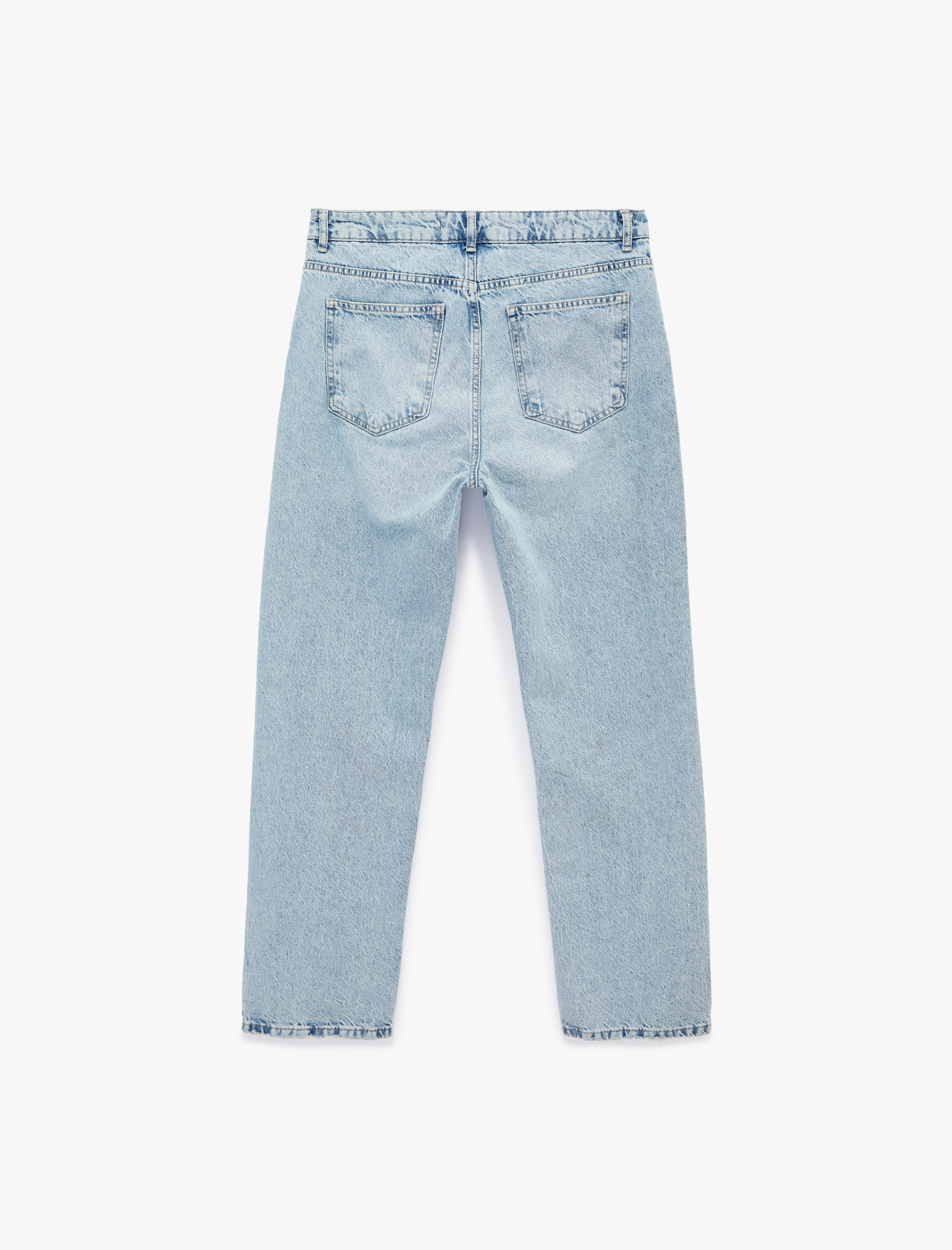   Pamuklu Normal Bel Vintage Straight Fit Jean Pantolon