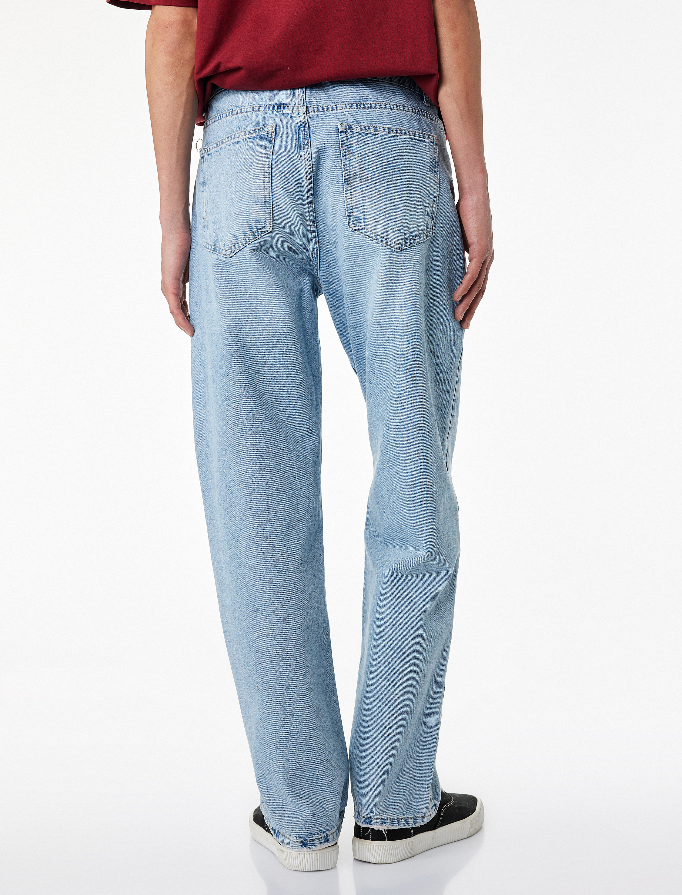   Pamuklu Normal Bel Vintage Straight Fit Jean Pantolon