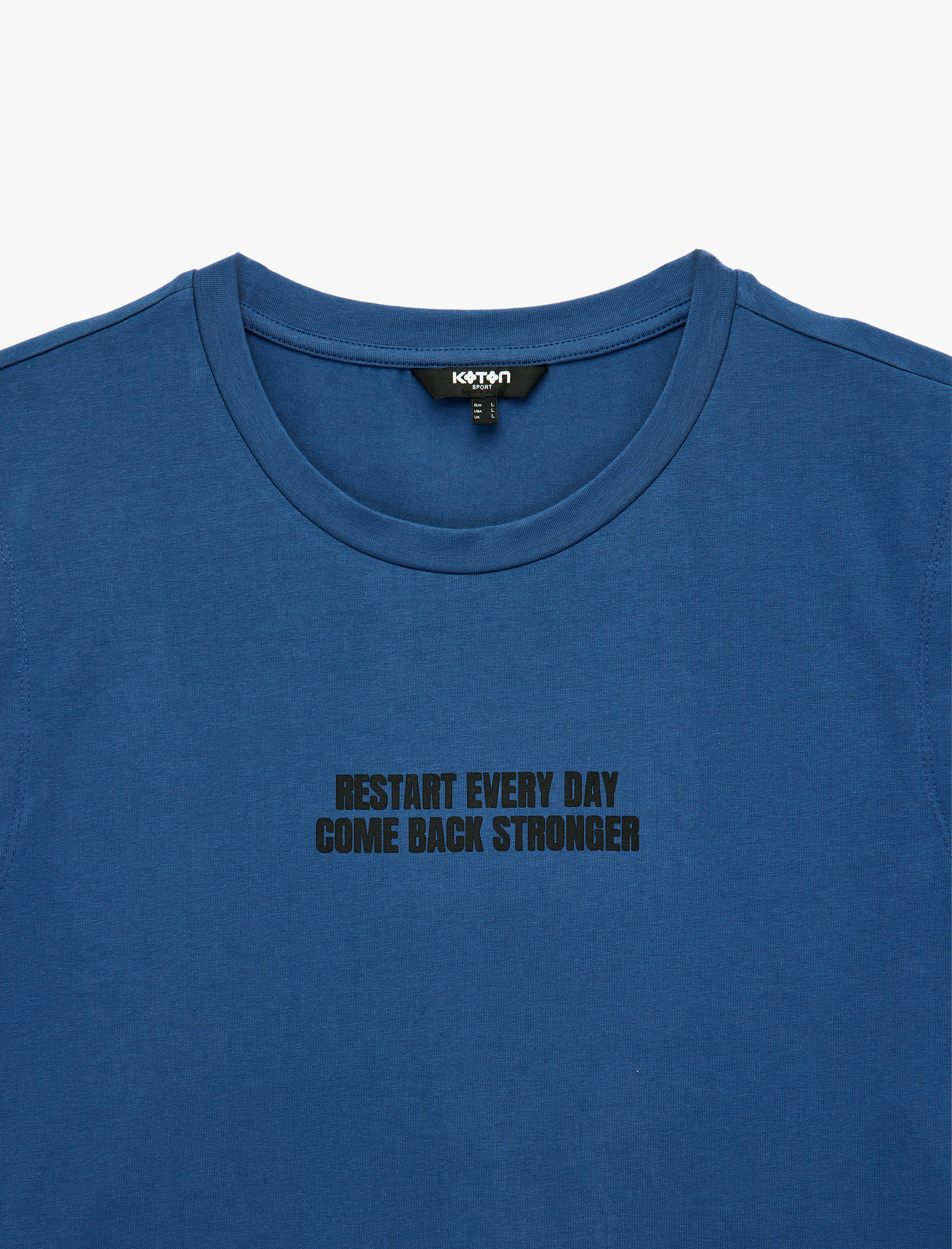   Rahat Kalıp Pamuklu Bisiklet Yaka Kolsuz Baskılı Spor Atlet