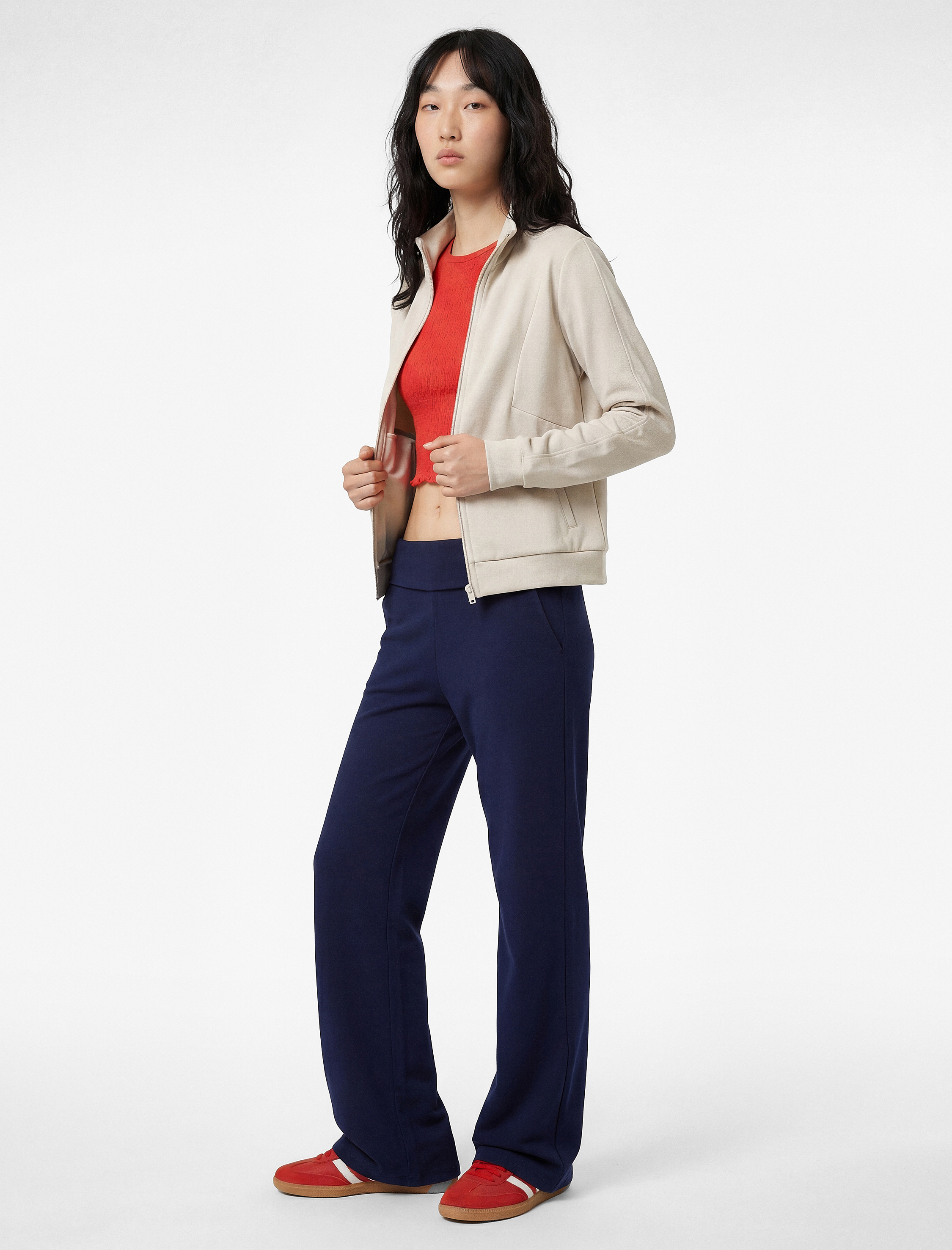   Slim Fit Modal Karışımlı İspanyol Paça Pantolon