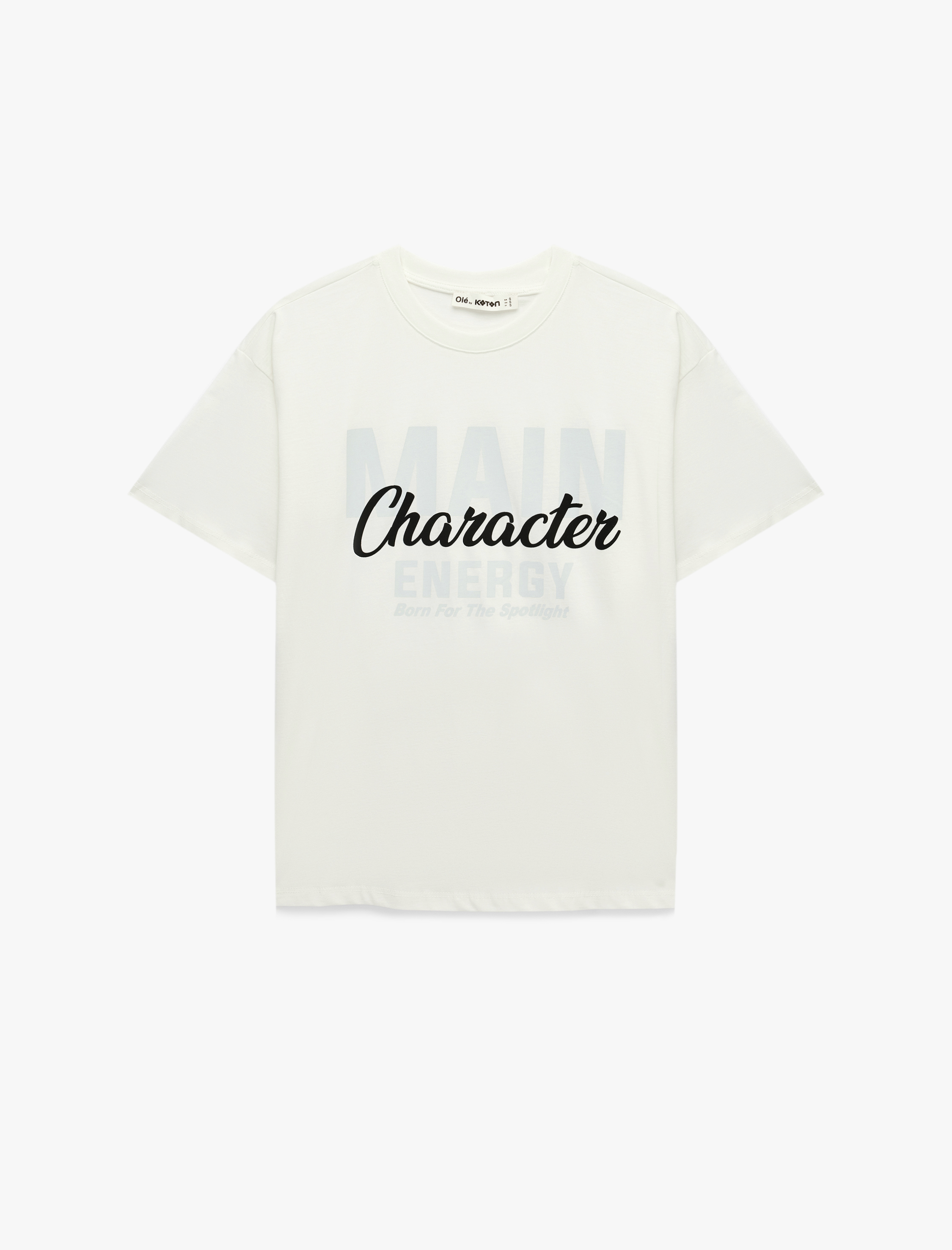   Rahat Kalıp Kısa Kollu Bisiklet Yaka Pamuklu Baskılı Tişört