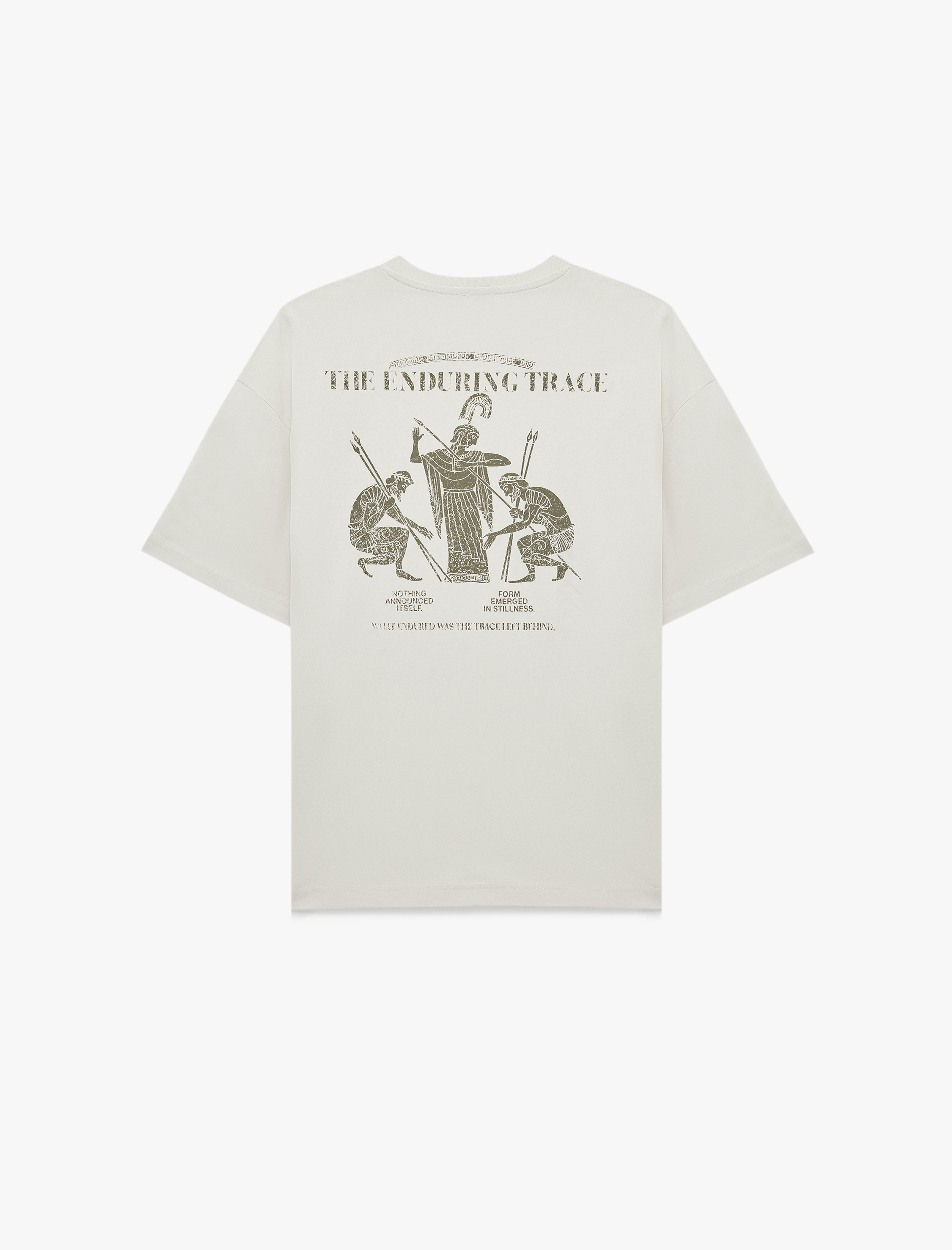   Oversize Kısa Kollu Pamuklu Bisiklet Yaka Arkası Baskılı Tişört