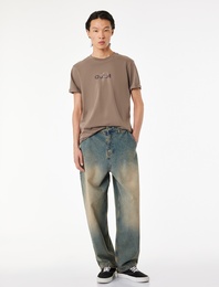 Pamuklu Cepli Oversize Normal Bel Bol Skater Jean Pantolon