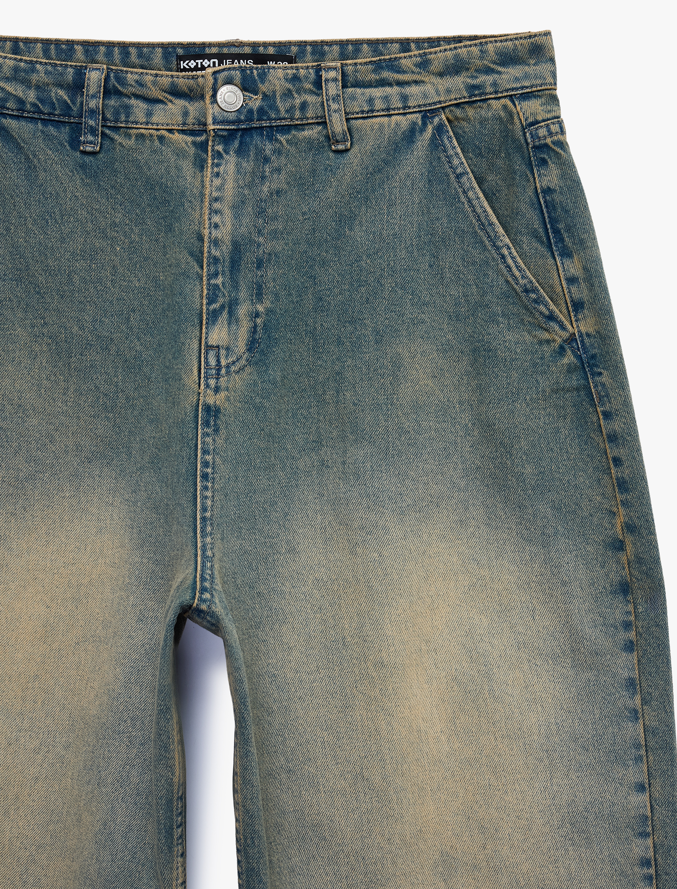   Pamuklu Cepli Oversize Normal Bel Bol Skater Jean Pantolon