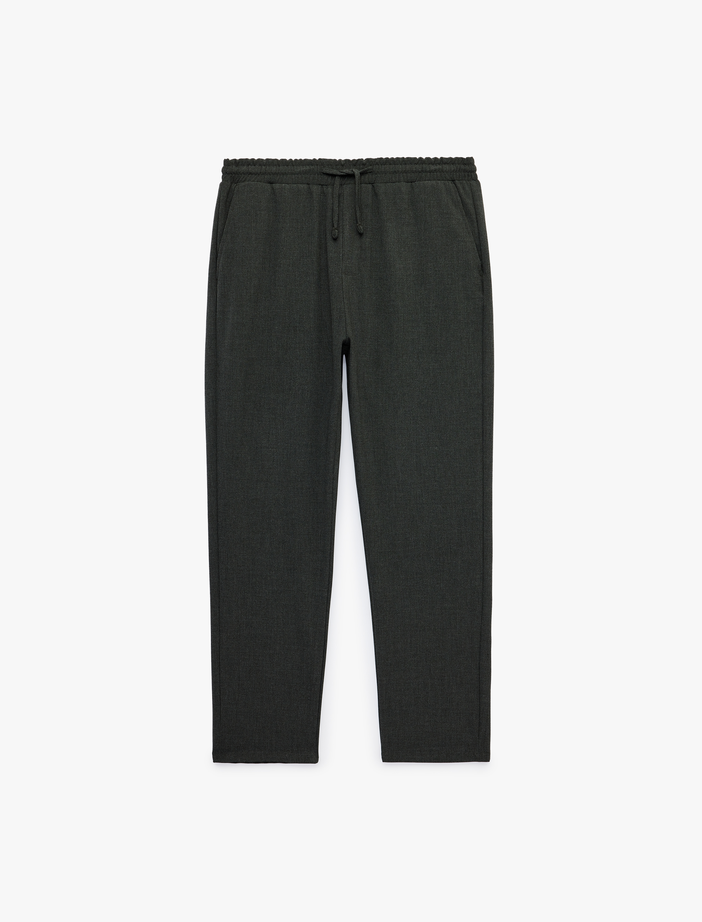   Regular Fit Viskon Karışımlı Cepli Beli Bağcıklı Kumaş Pantolon