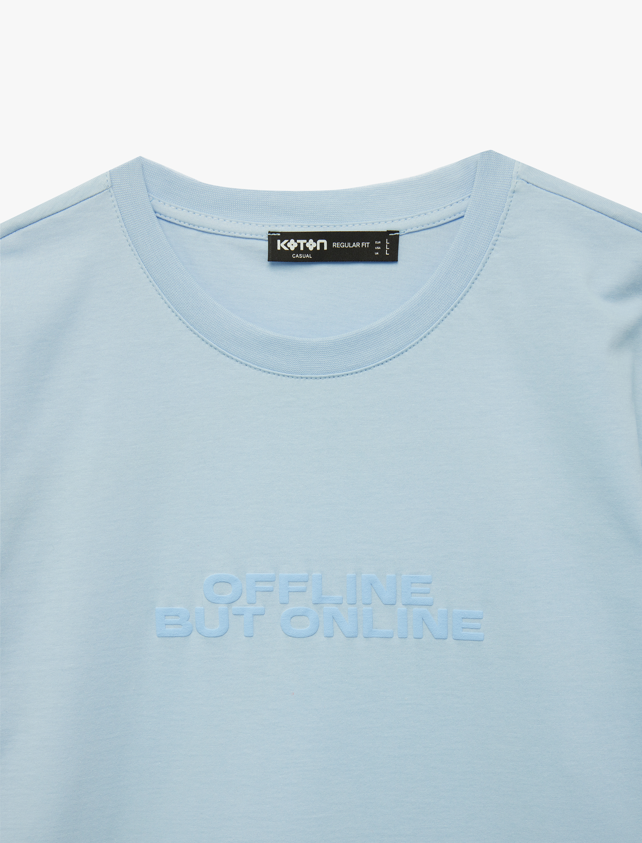   Regular Fit Kısa Kollu Bisiklet Yaka Pamuklu Baskılı Tişört