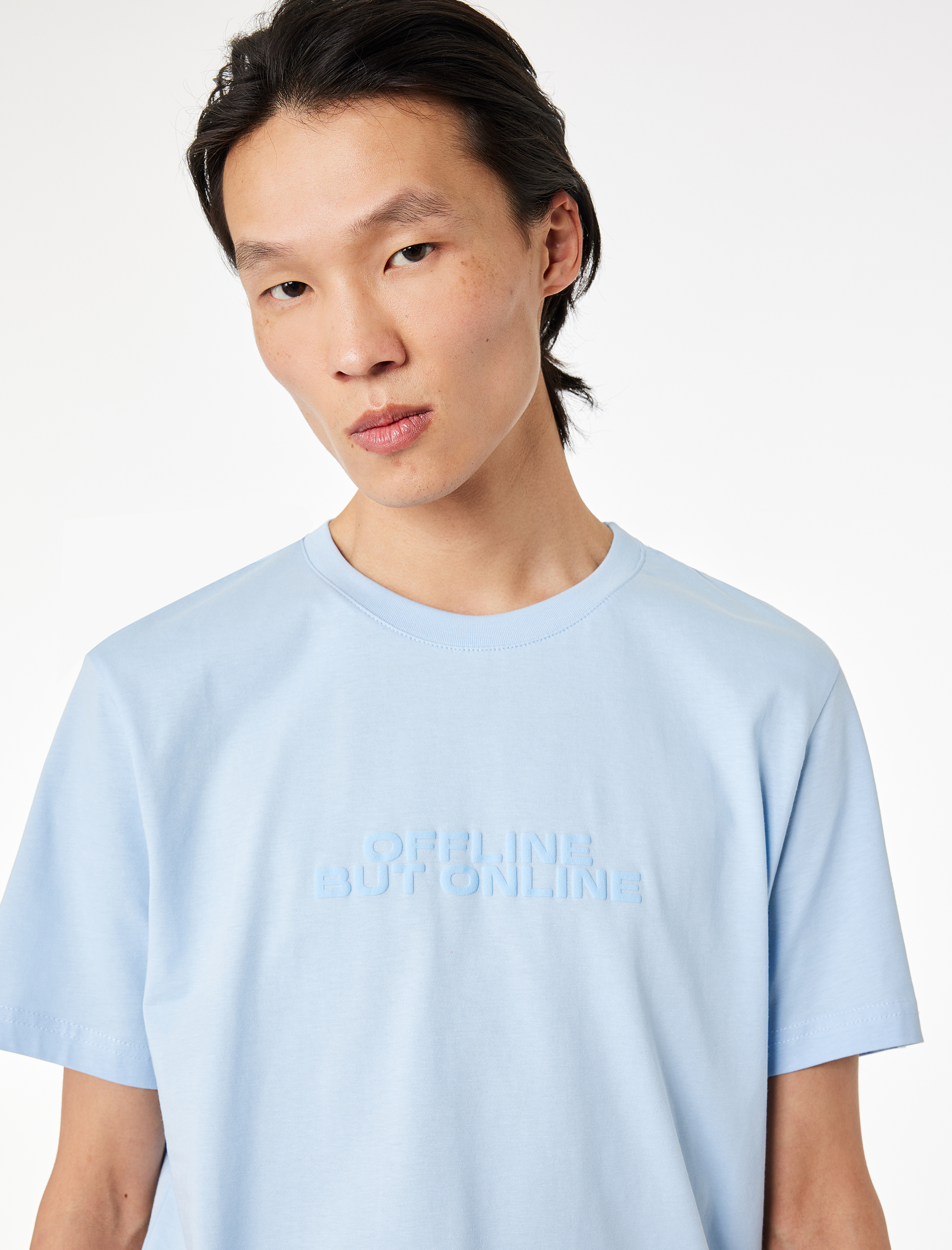   Regular Fit Kısa Kollu Bisiklet Yaka Pamuklu Baskılı Tişört