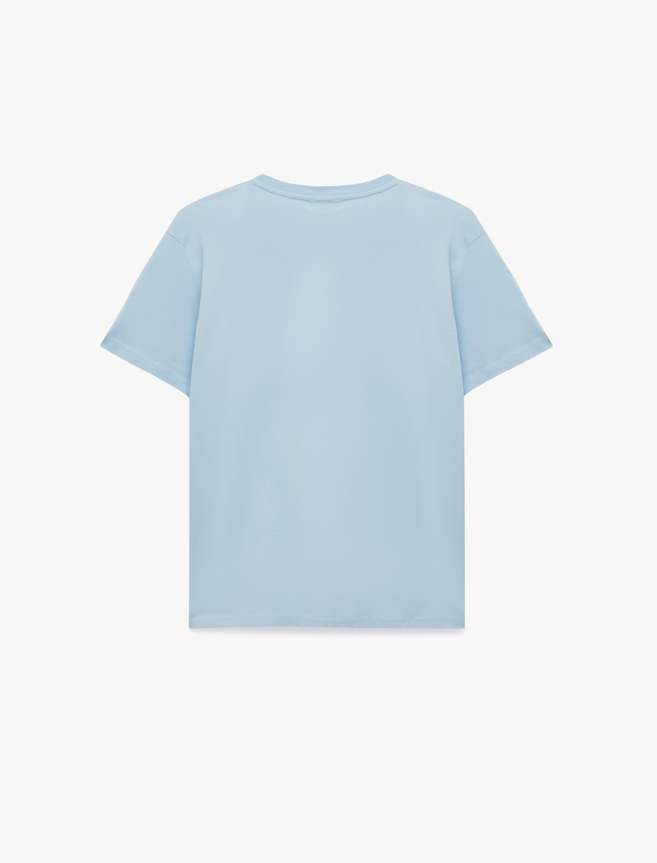   Regular Fit Kısa Kollu Bisiklet Yaka Pamuklu Baskılı Tişört