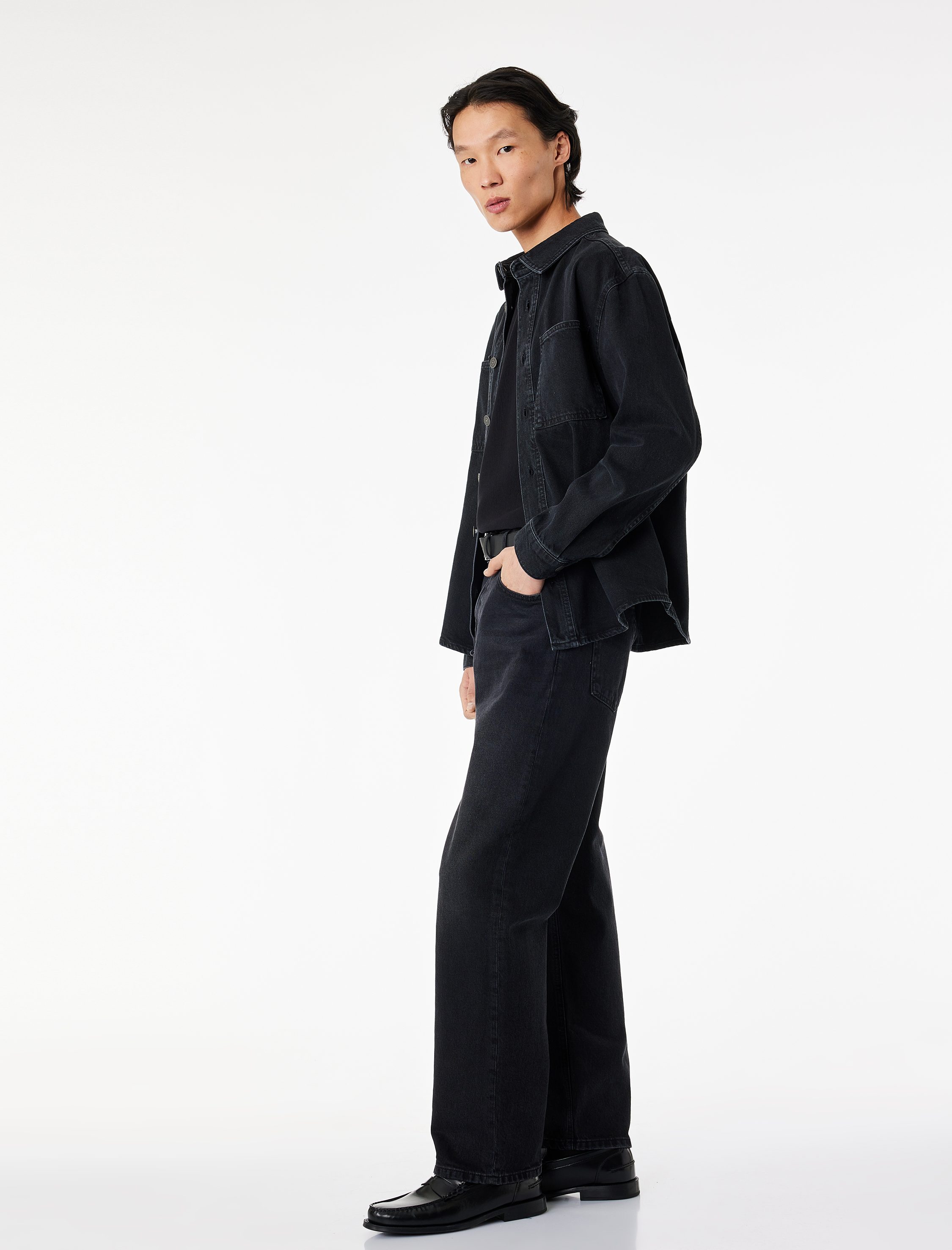   Normal Bel Cepli Pamuklu Kemerli Vintage Straight Fit Jean Pantolon