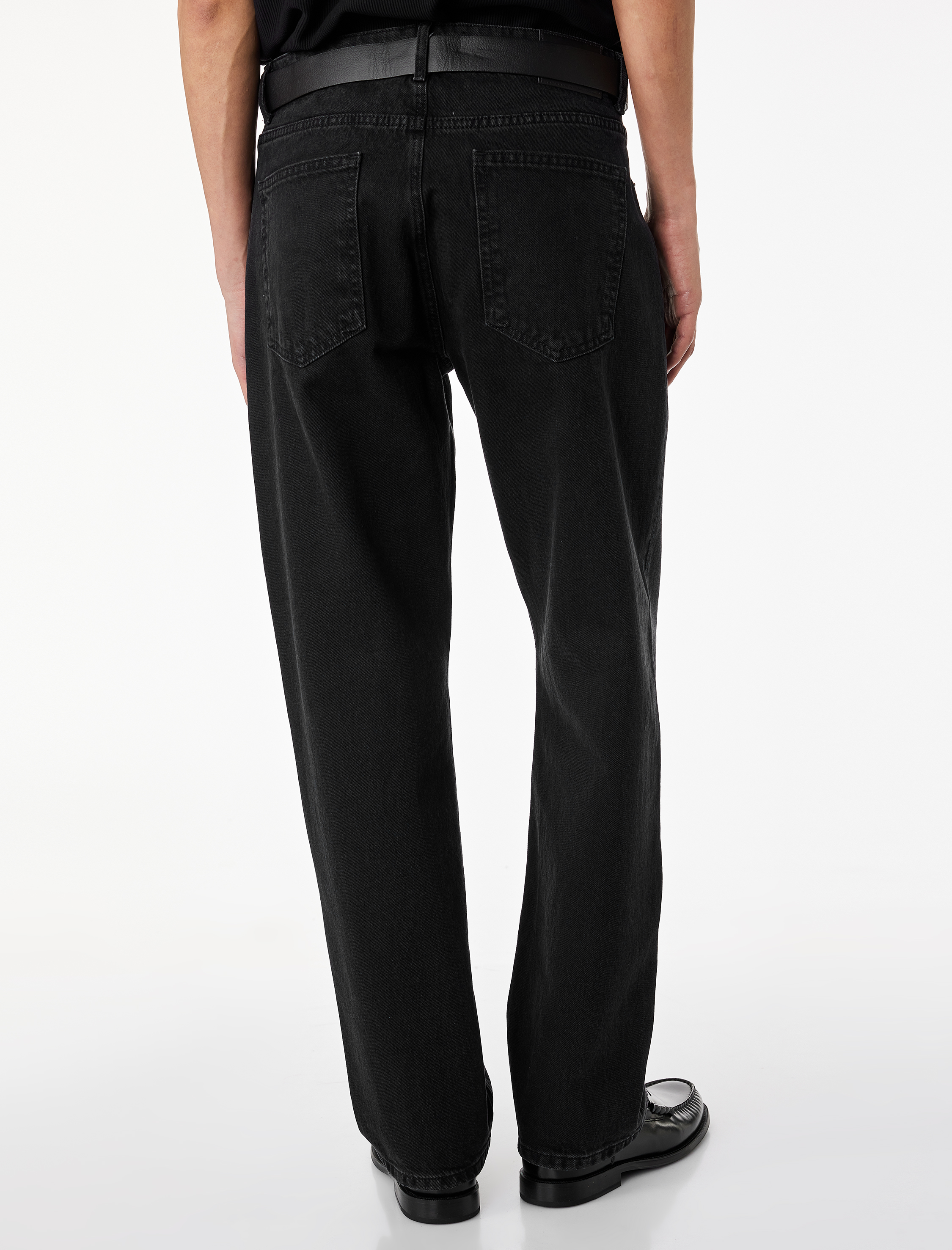   Normal Bel Cepli Pamuklu Kemerli Vintage Straight Fit Jean Pantolon
