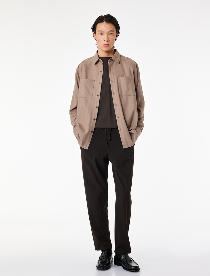  Regular Fit Viskon Karışımlı Cepli Beli Bağcıklı Kumaş Pantolon