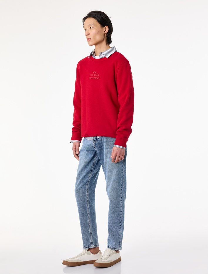  Pamuklu Regular Fit Normal Bel Düz Paça Denim Pantolon - Tapered Jeans