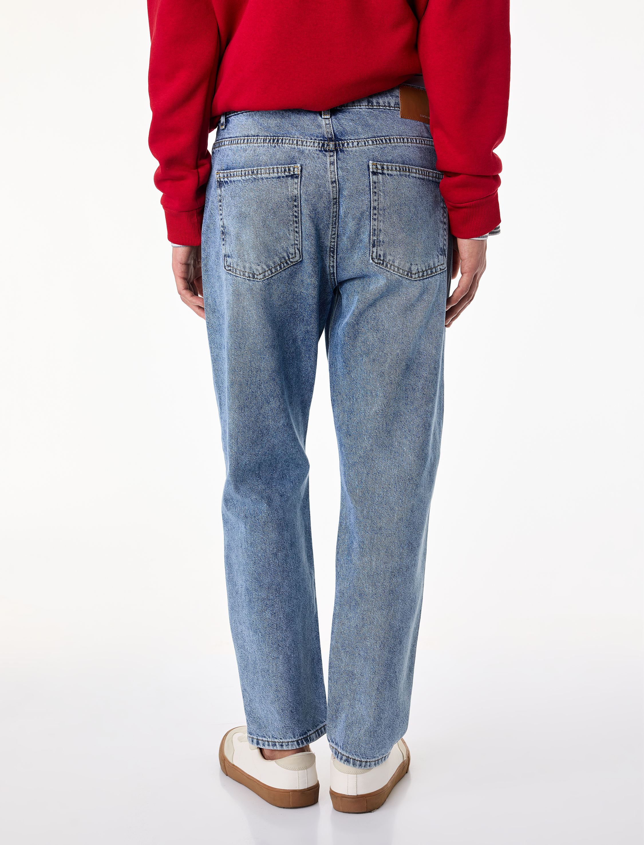   Pamuklu Regular Fit Normal Bel Düz Paça Denim Pantolon - Tapered Jeans