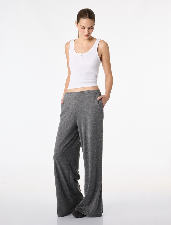  Cepli Viskon Karışımlı Basic Pijama Altı