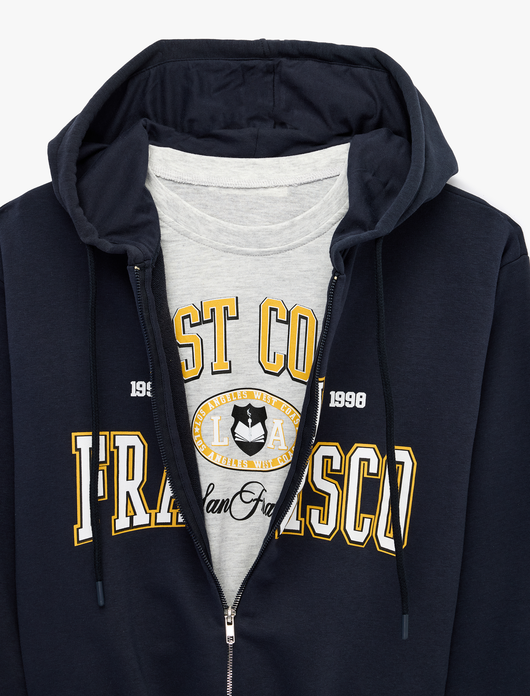   Uzun Kollu Kapüşonlu Fermuarlı Crop Sweatshirt