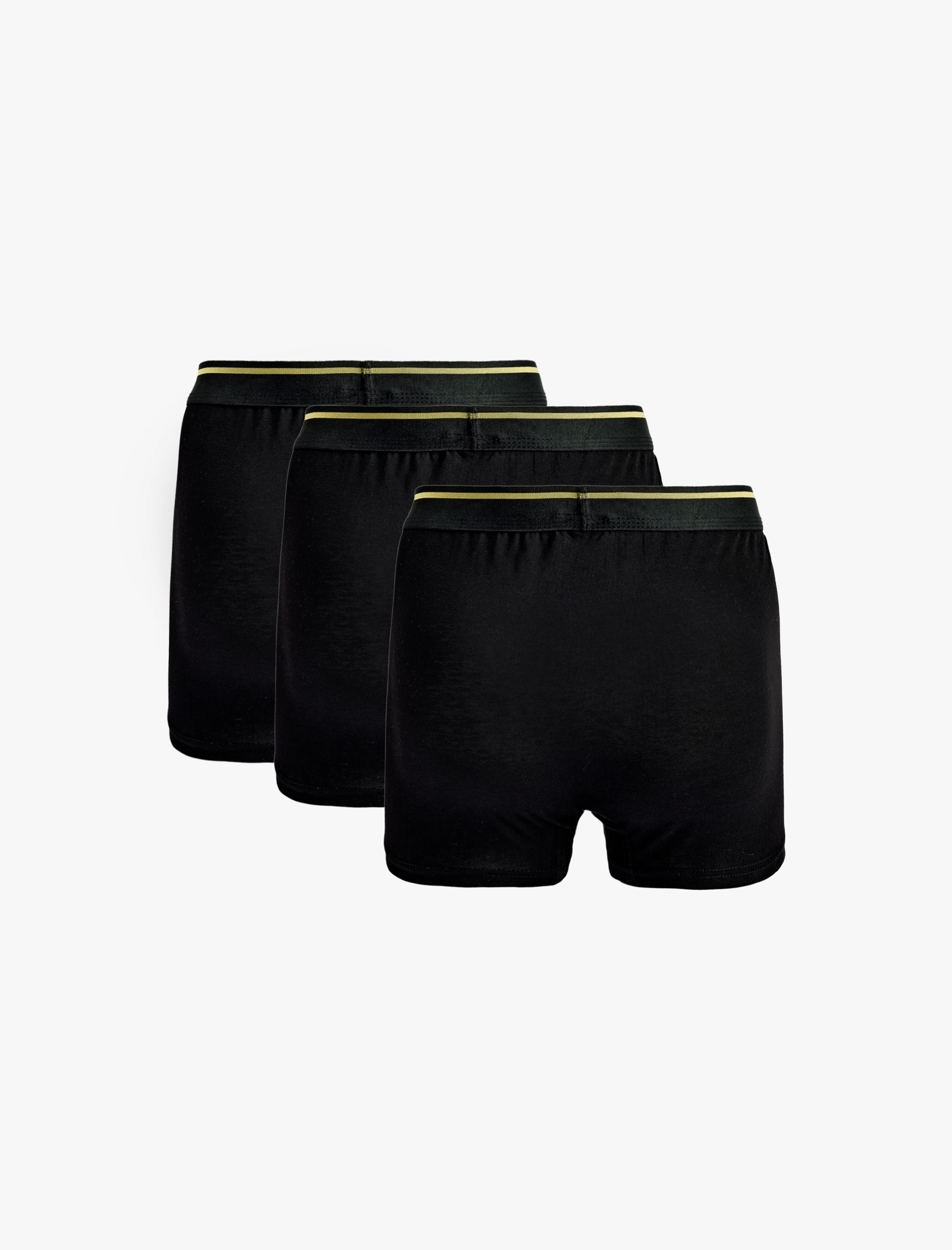   Regular Fit Şerit Detaylı Basic Pamuklu 3'lü Boxer Seti