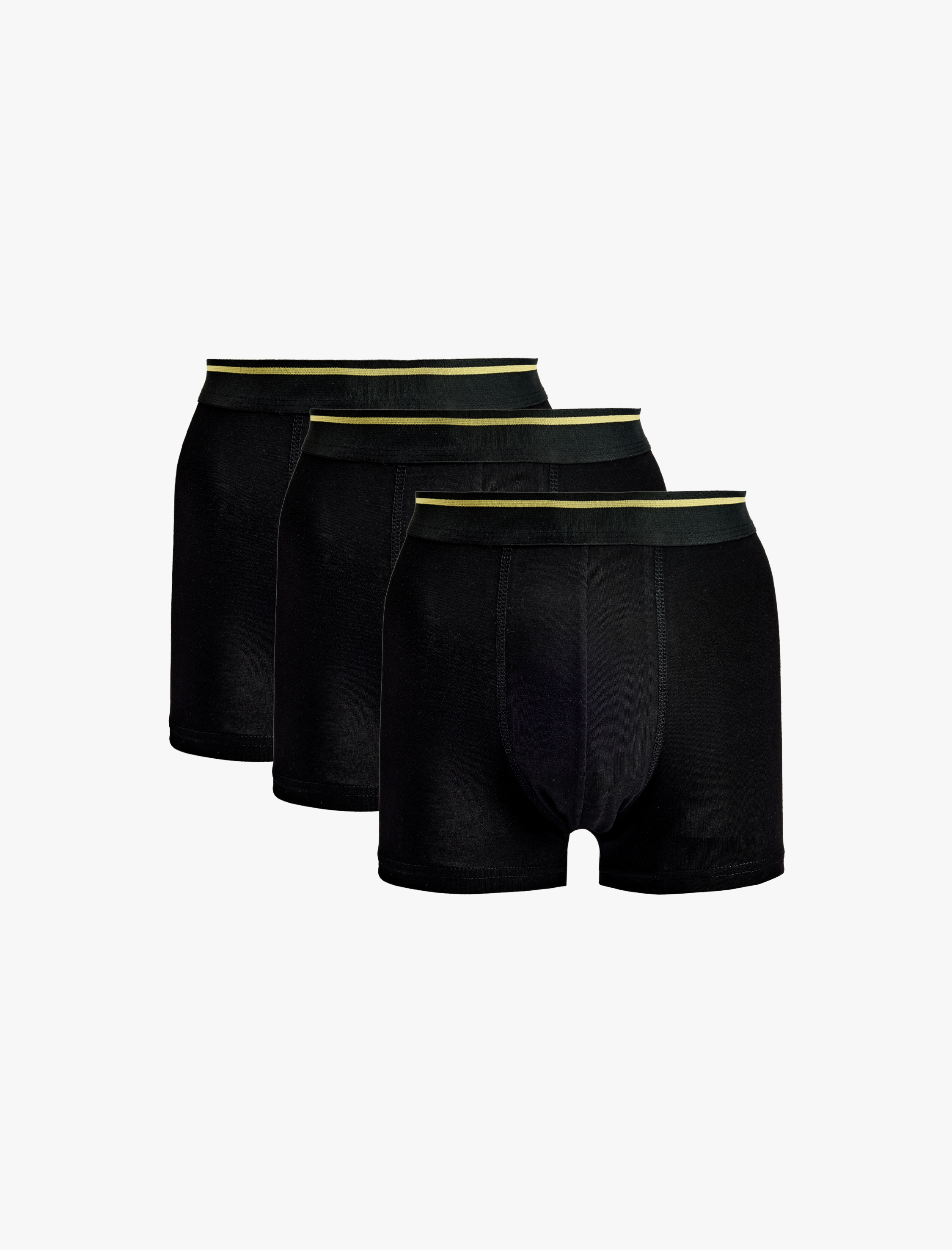   Regular Fit Şerit Detaylı Basic Pamuklu 3'lü Boxer Seti