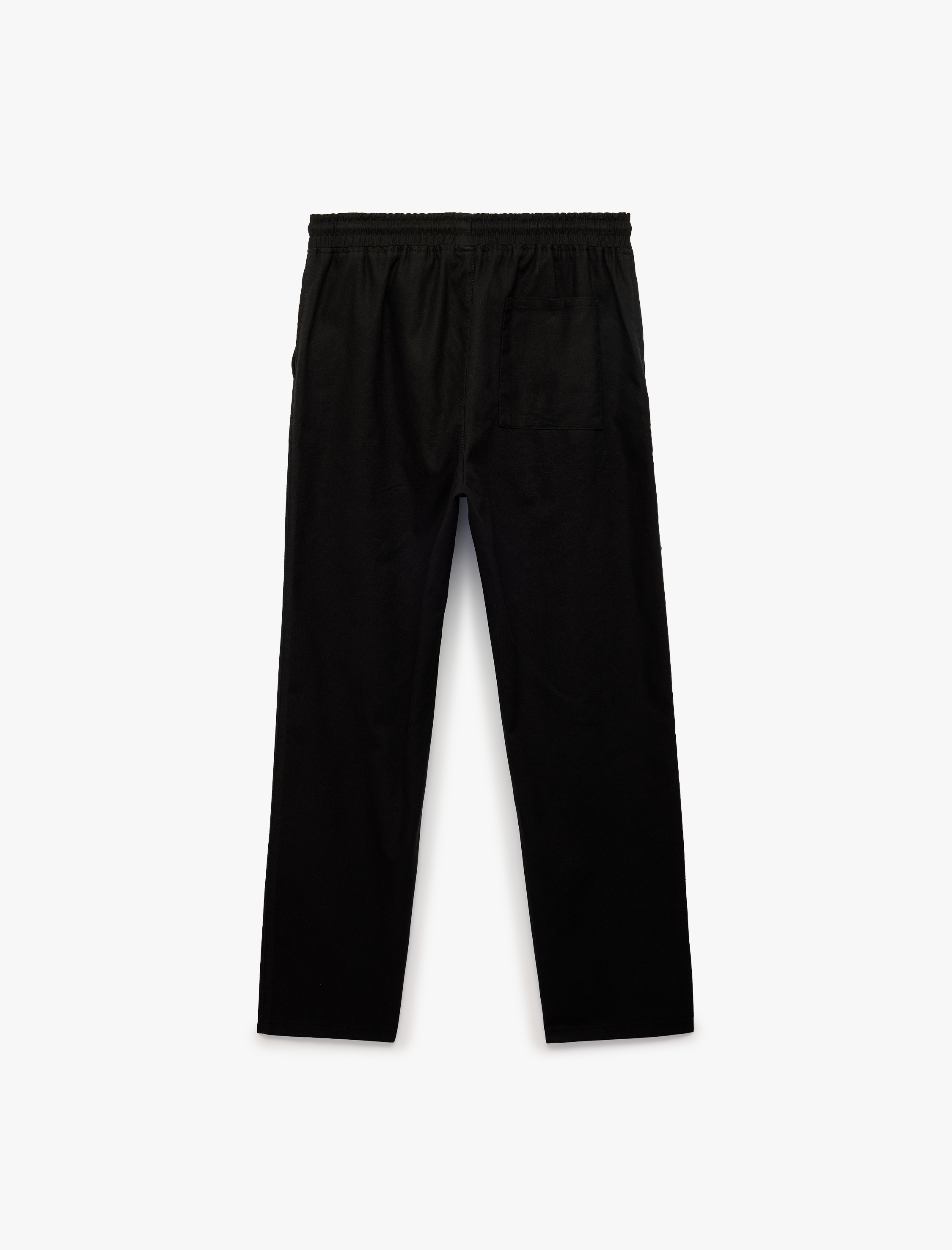   Keten Pamuk Karışımlı Cepli Beli Bağcıklı Pantolon