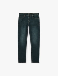 Normal Bel Pamuklu Slim Fit Jean Pantolon - Brad Jean