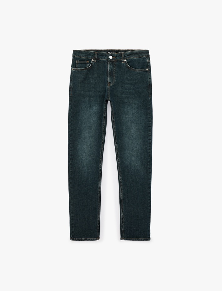  Normal Bel Pamuklu Slim Fit Jean Pantolon - Brad Jean