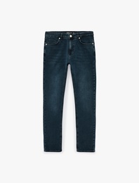 Pamuklu Normal Bel Cepli Slim Fit Jean Pantolon - Brad Jean