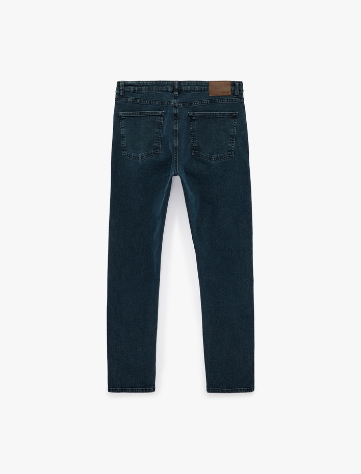  Pamuklu Normal Bel Cepli Slim Fit Jean Pantolon - Brad Jean