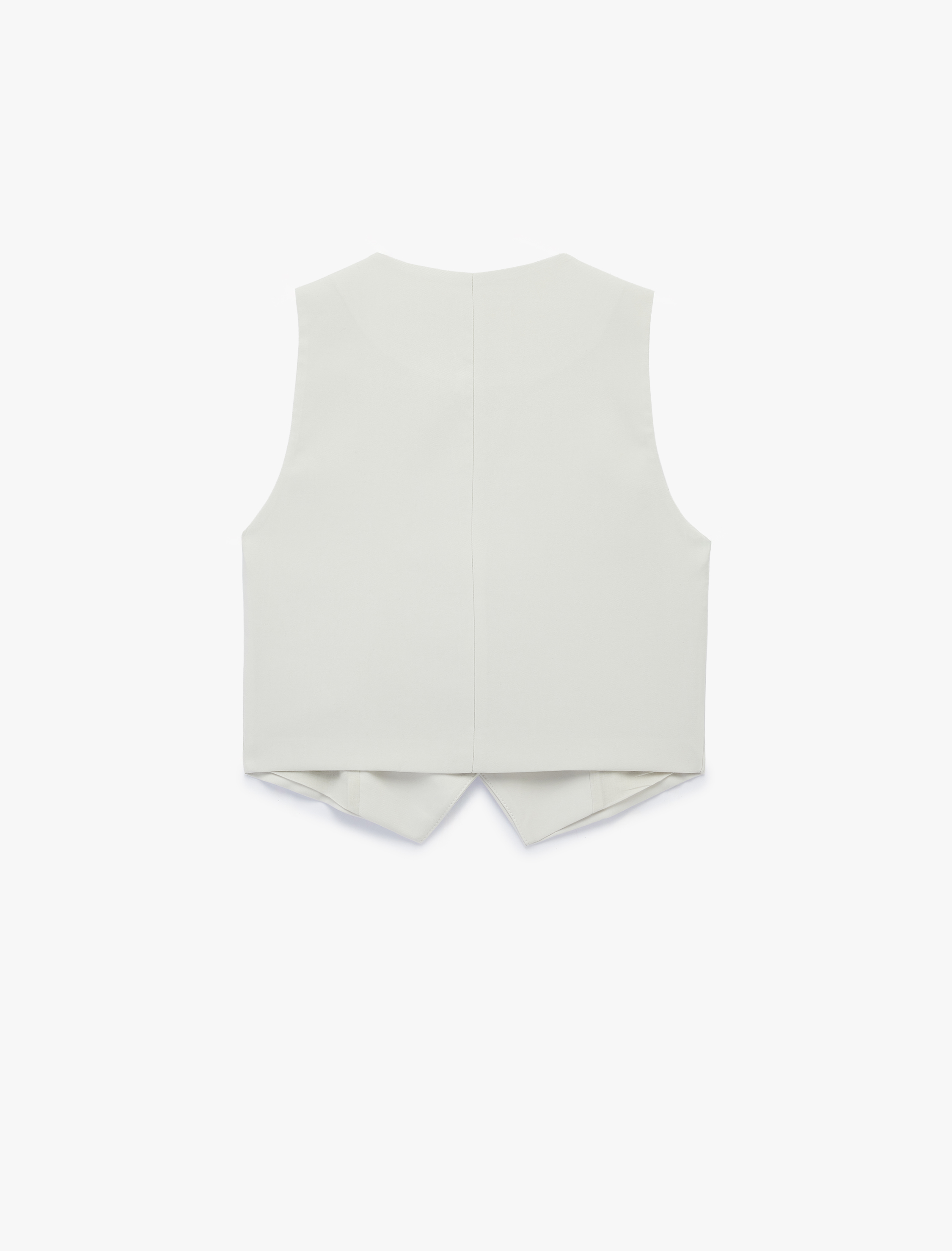   Viskon Kumaş Slim Fit Bağlama Detaylı Asimetrik Kruvaze Yelek