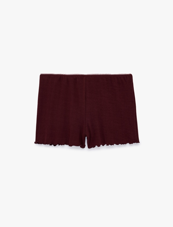  Rahat Kalıp Pointelle Kumaş Şort Pijama Altı