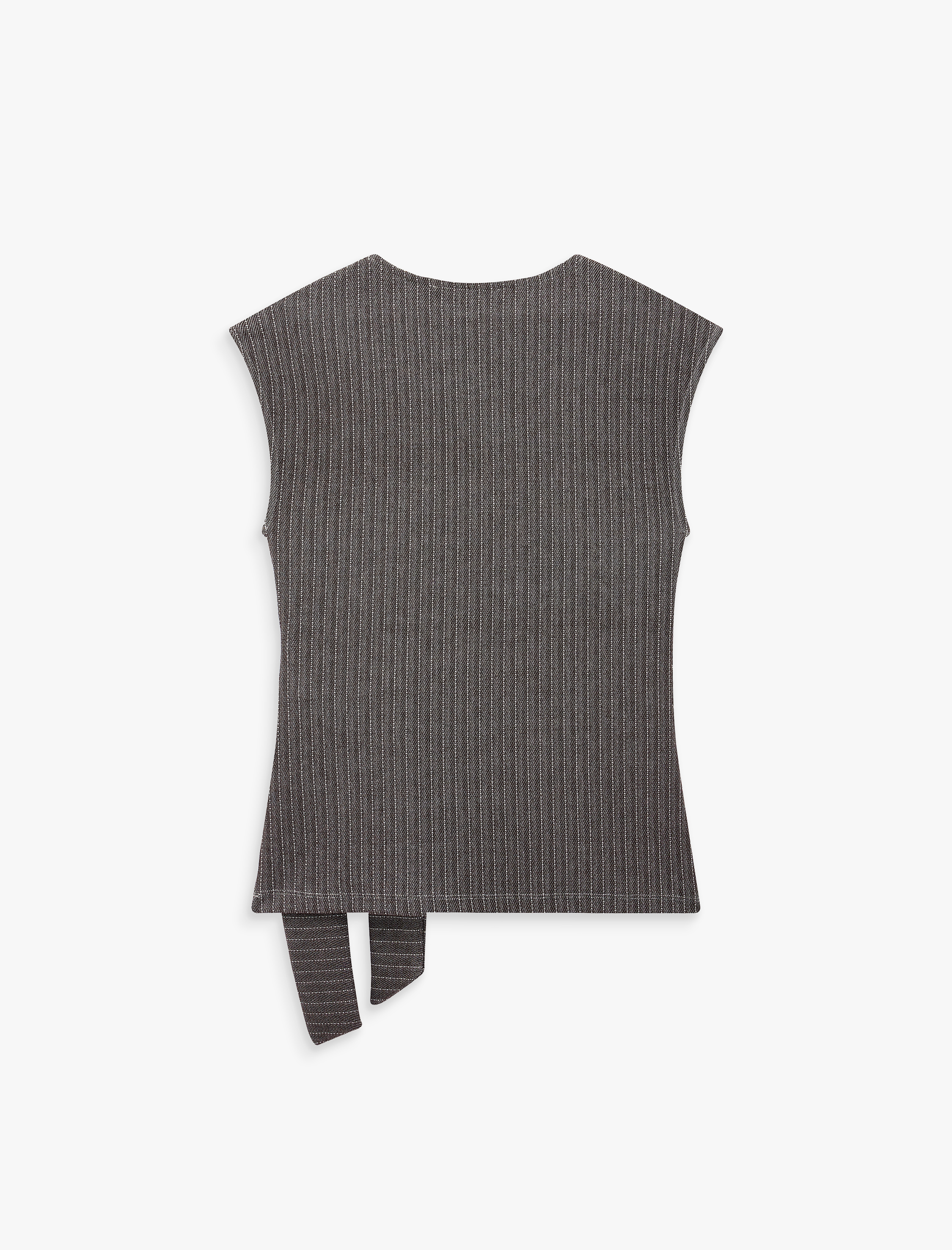   Bağlama Detaylı Çizgili Kolsuz Bluz