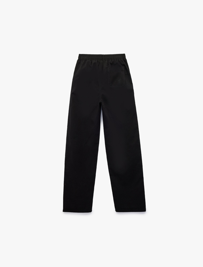 Erkek Çocuk Pamuklu Rahat Kalıp Beli Lastikli Cepli Gabardin Pantolon