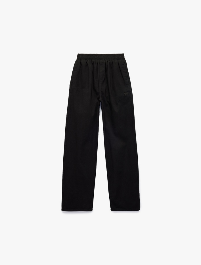 Erkek Çocuk Pamuklu Rahat Kalıp Beli Lastikli Cepli Gabardin Pantolon