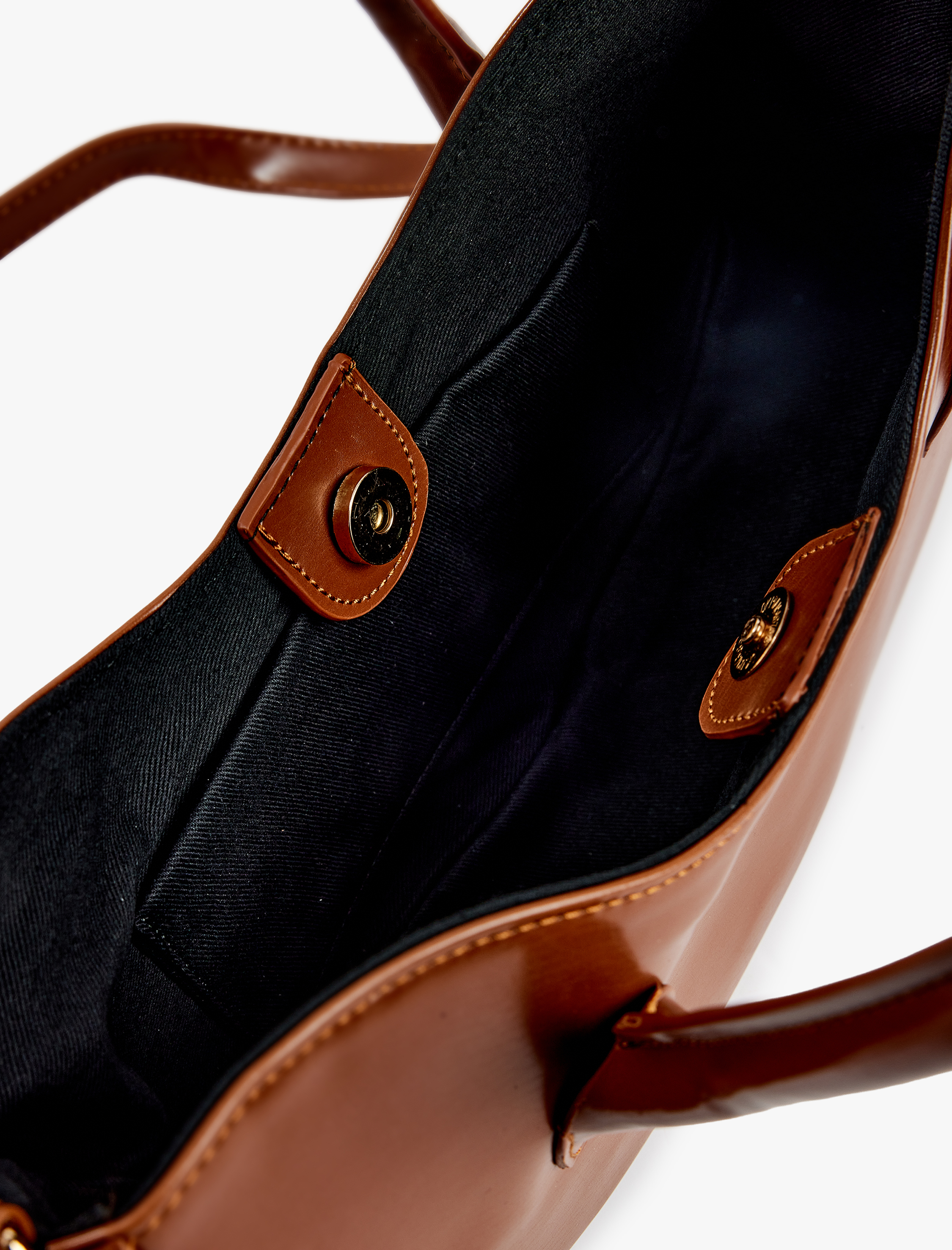  Kadın Parlak Suni Deri Yarım Oval Askılı Saplı El ve Omuz Çantası