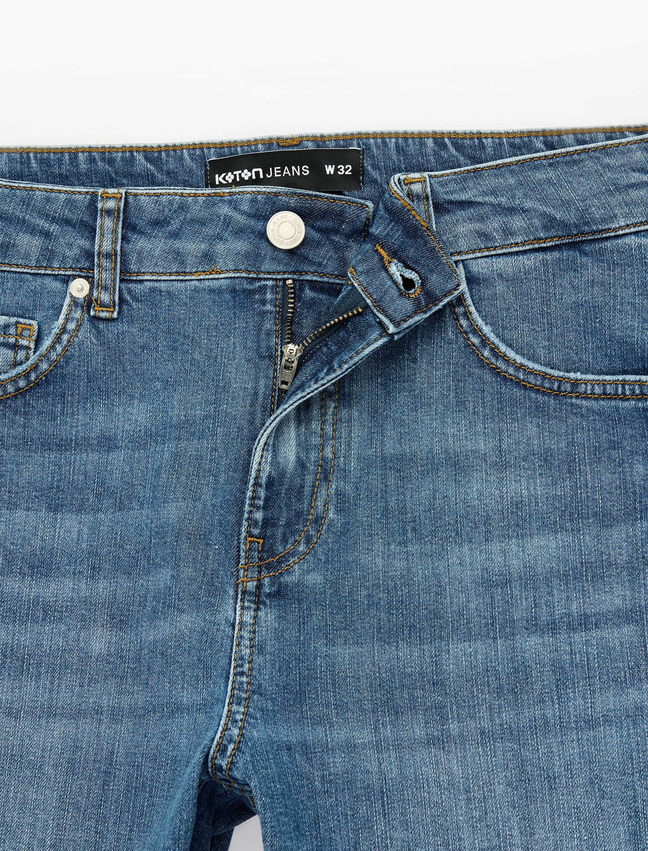   Normal Bel Pamuklu Bermuda Slim Fit Jean Şort