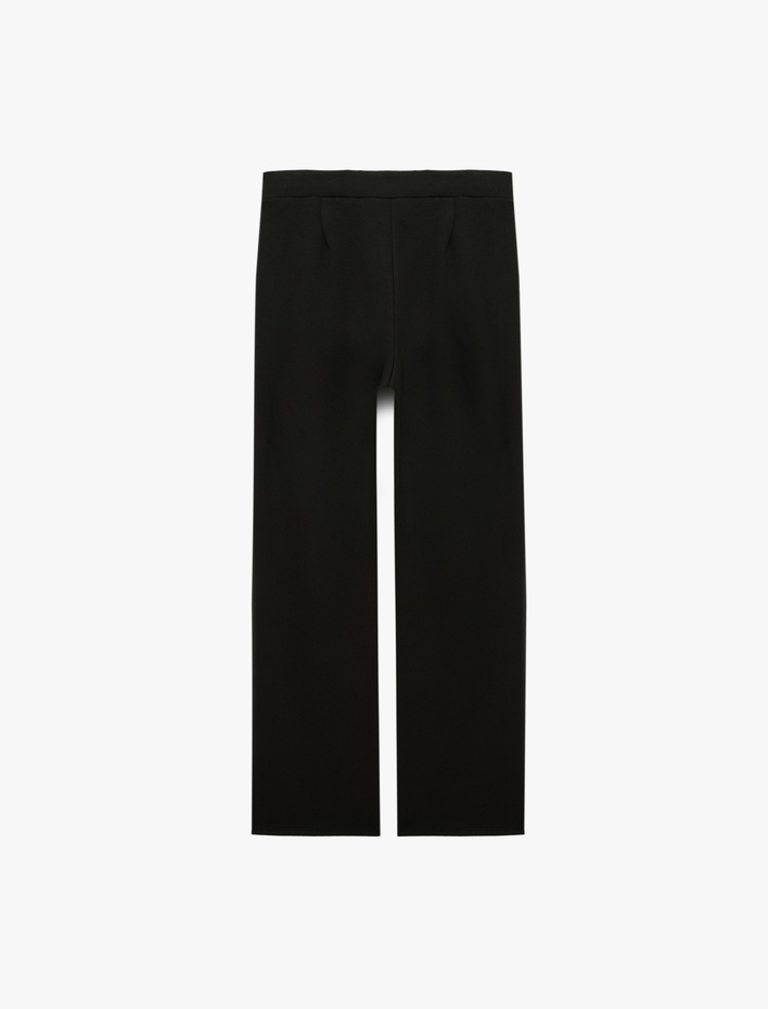  Viskon Karışımlı Pile Detaylı Cepli Kumaş Pantolon