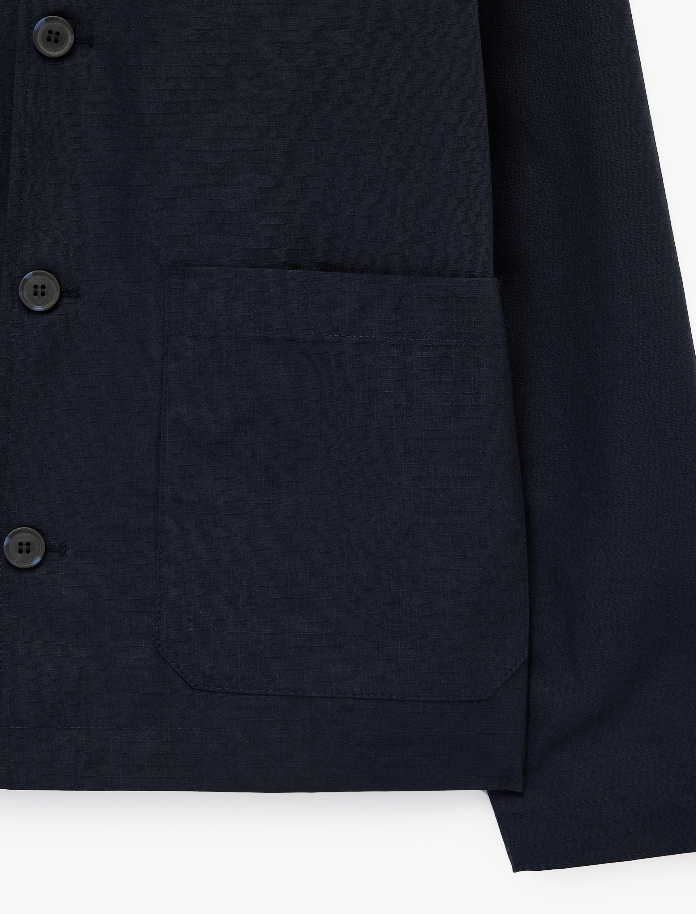   Pamuklu Uzun Kollu Gömlek Yaka Cepli Düğmeli Ceket