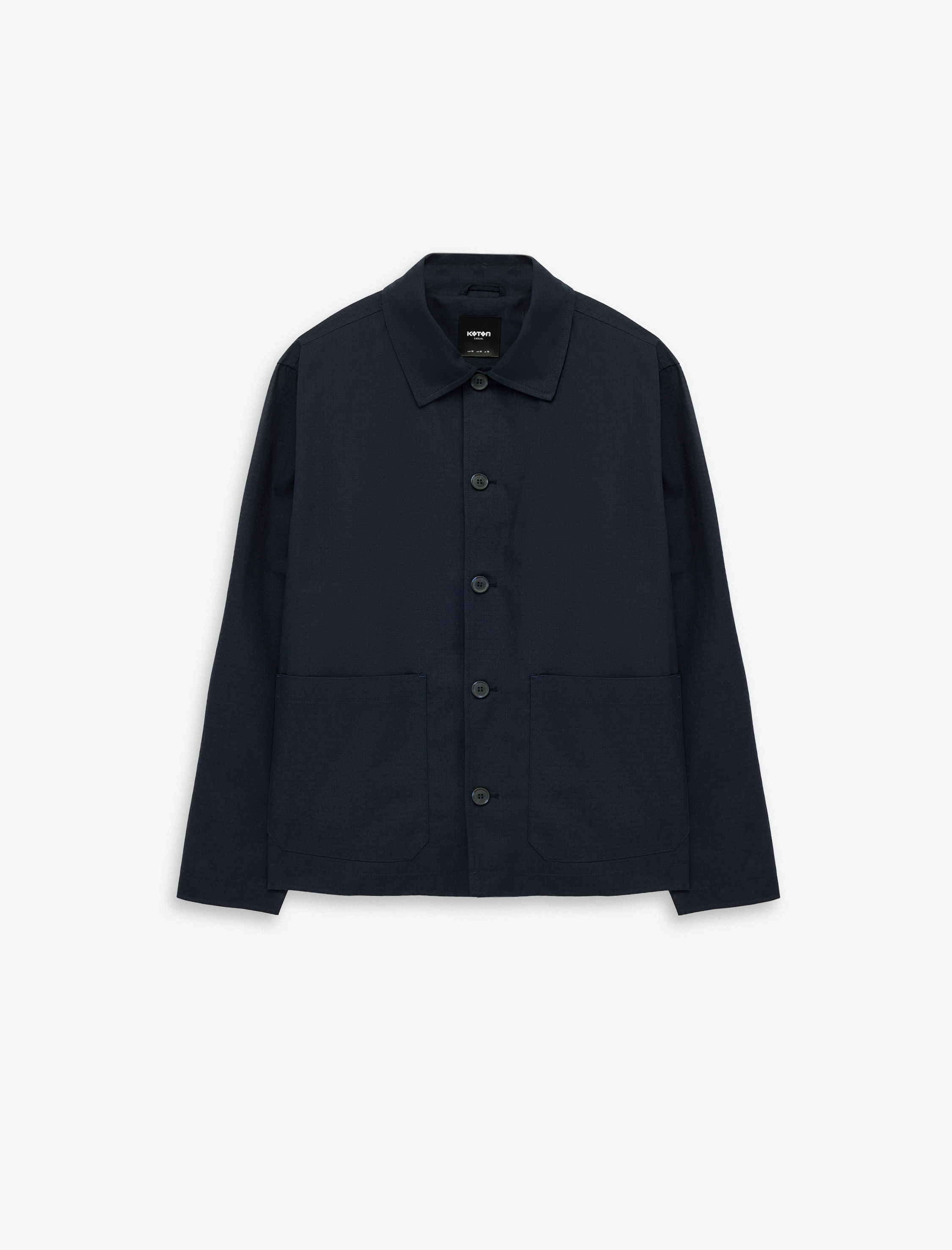   Pamuklu Uzun Kollu Gömlek Yaka Cepli Düğmeli Ceket