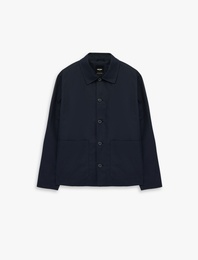 Pamuklu Uzun Kollu Gömlek Yaka Cepli Düğmeli Ceket