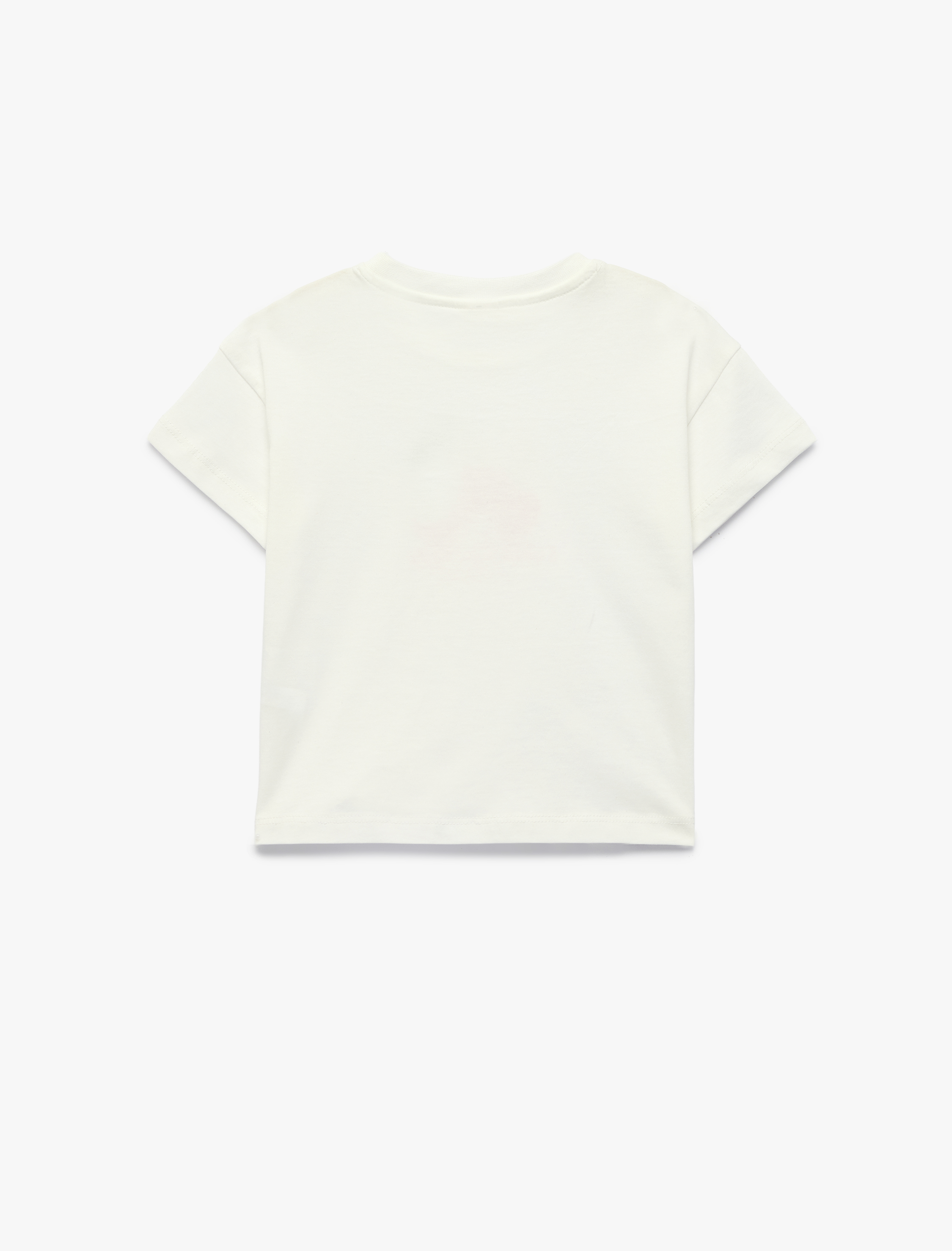  Kız Bebek Pamuklu Kısa Kollu Bisiklet Yaka Kalpli Kiraz Baskılı Tişört