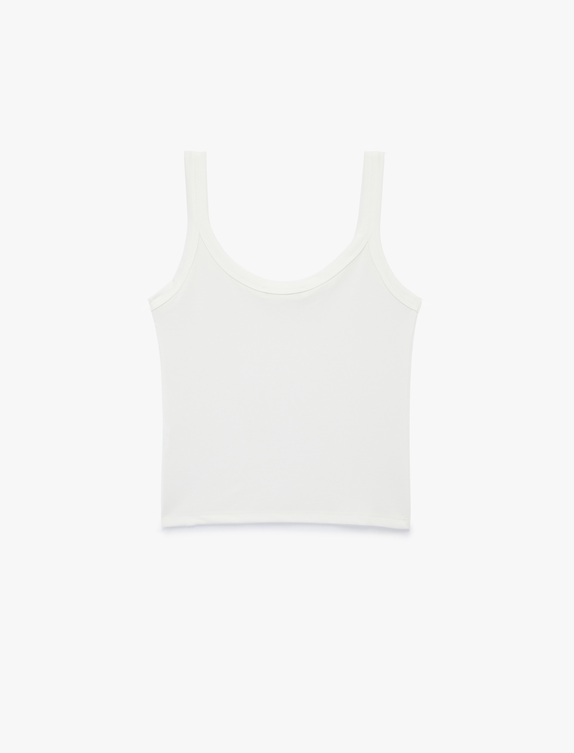   Modal Kumaş Slim Fit U Yaka Askılı Top