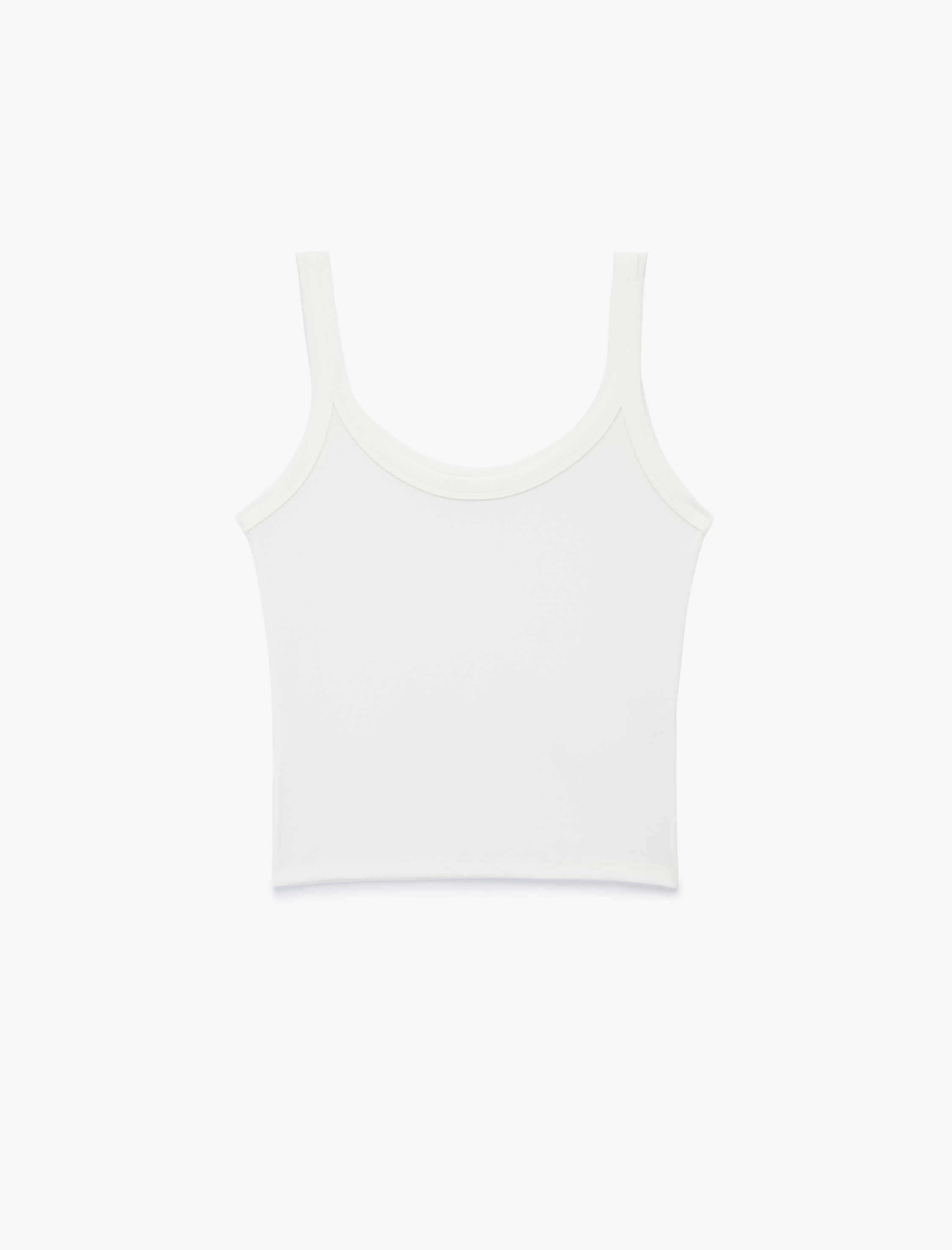   Modal Kumaş Slim Fit U Yaka Askılı Top