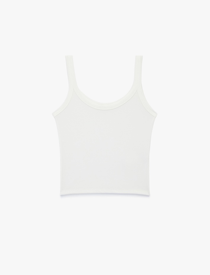  Modal Kumaş Slim Fit U Yaka Askılı Top