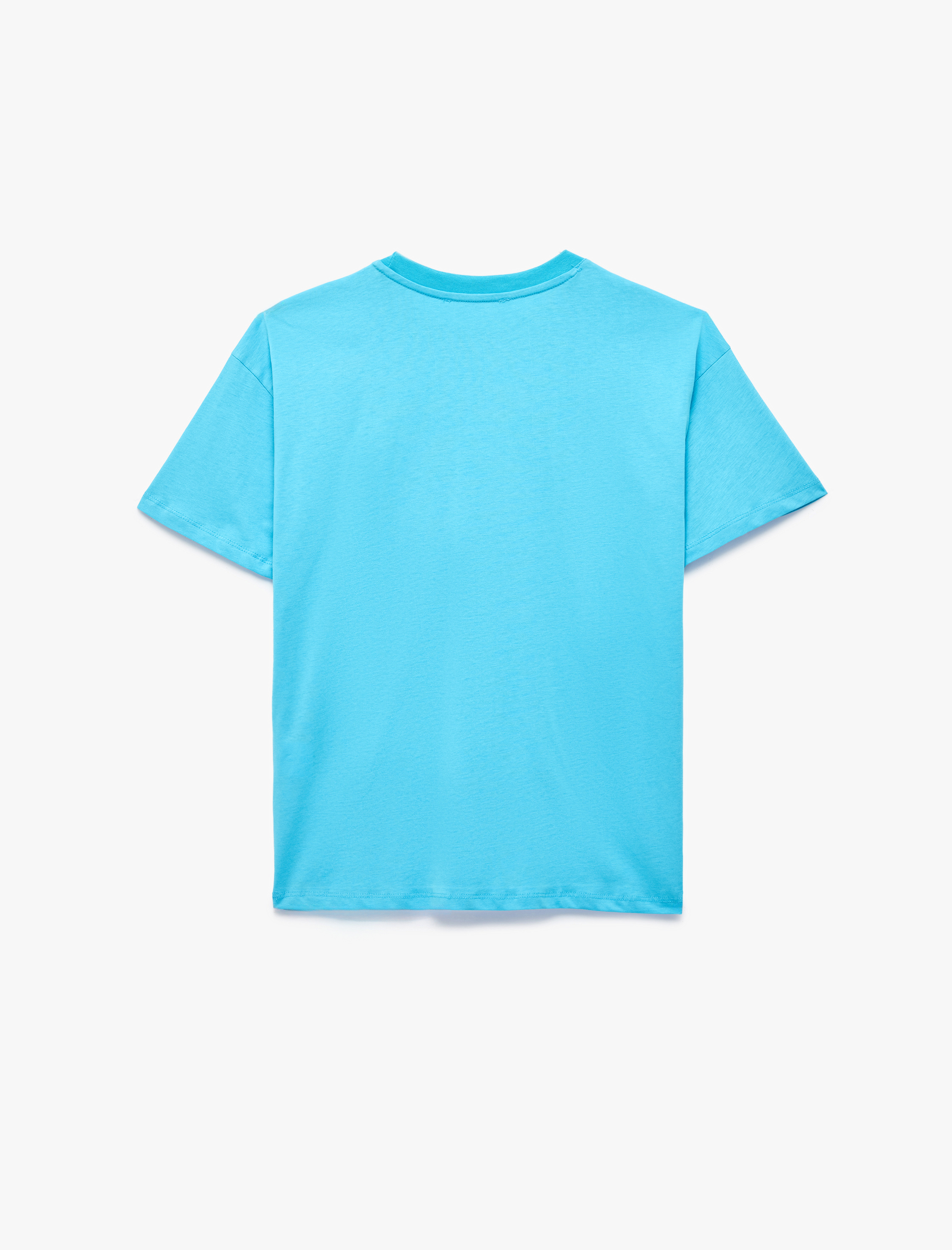   Rahat Kalıp Kısa Kollu Bisiklet Yaka Pamuklu Basic Tişört