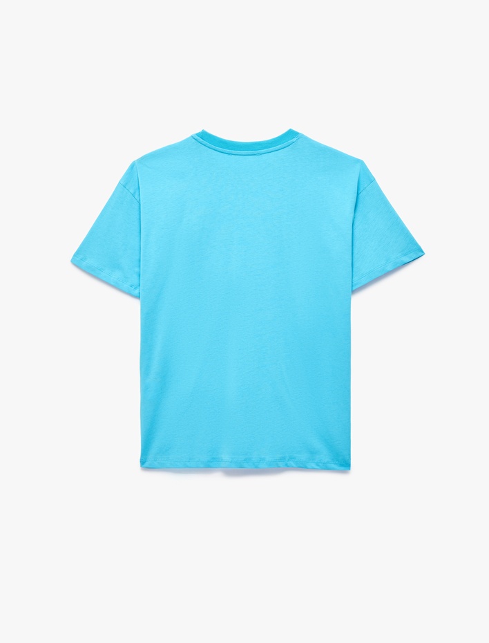  Rahat Kalıp Kısa Kollu Bisiklet Yaka Pamuklu Basic Tişört