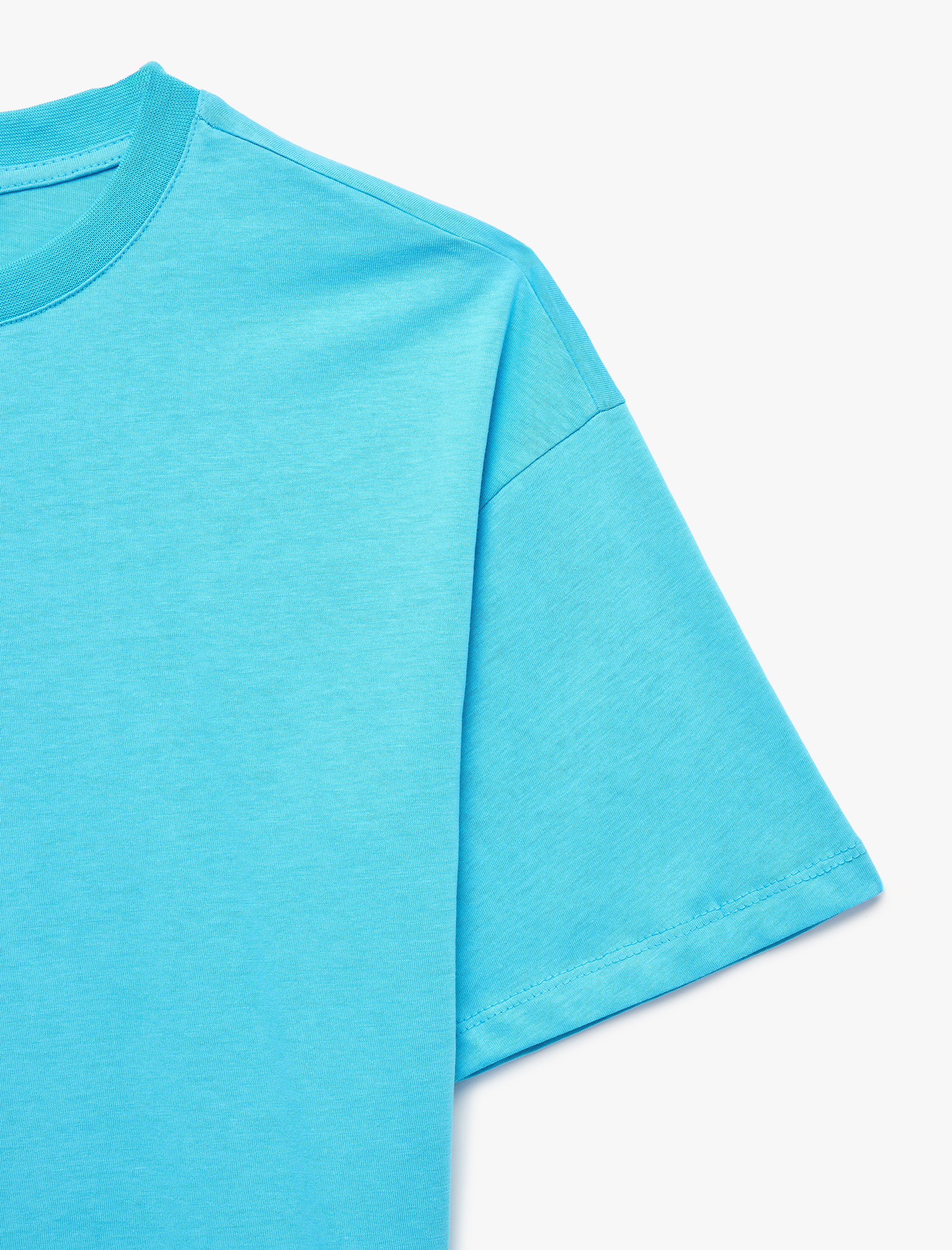   Rahat Kalıp Kısa Kollu Bisiklet Yaka Pamuklu Basic Tişört