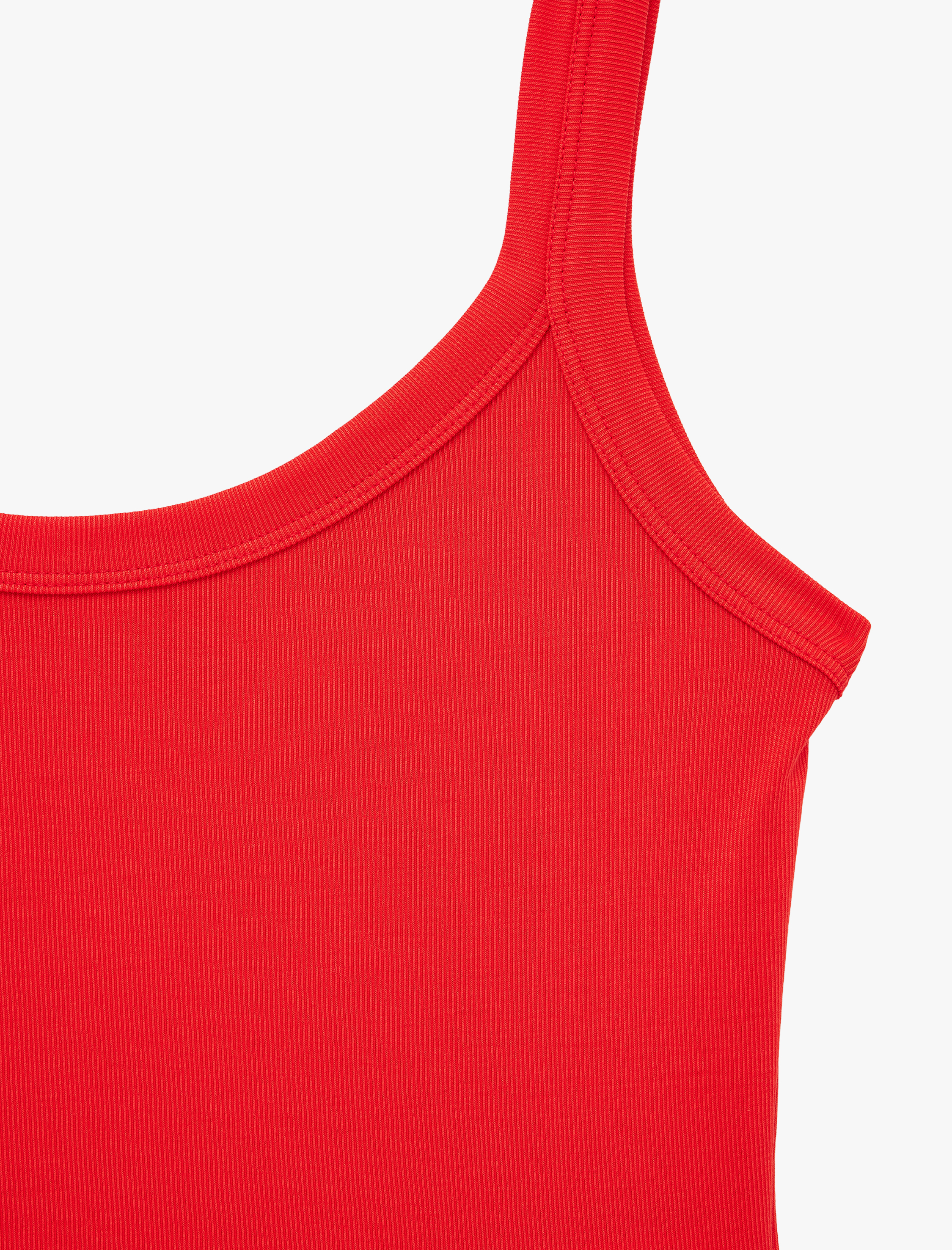   Modal Kumaş Slim Fit U Yaka Askılı Top