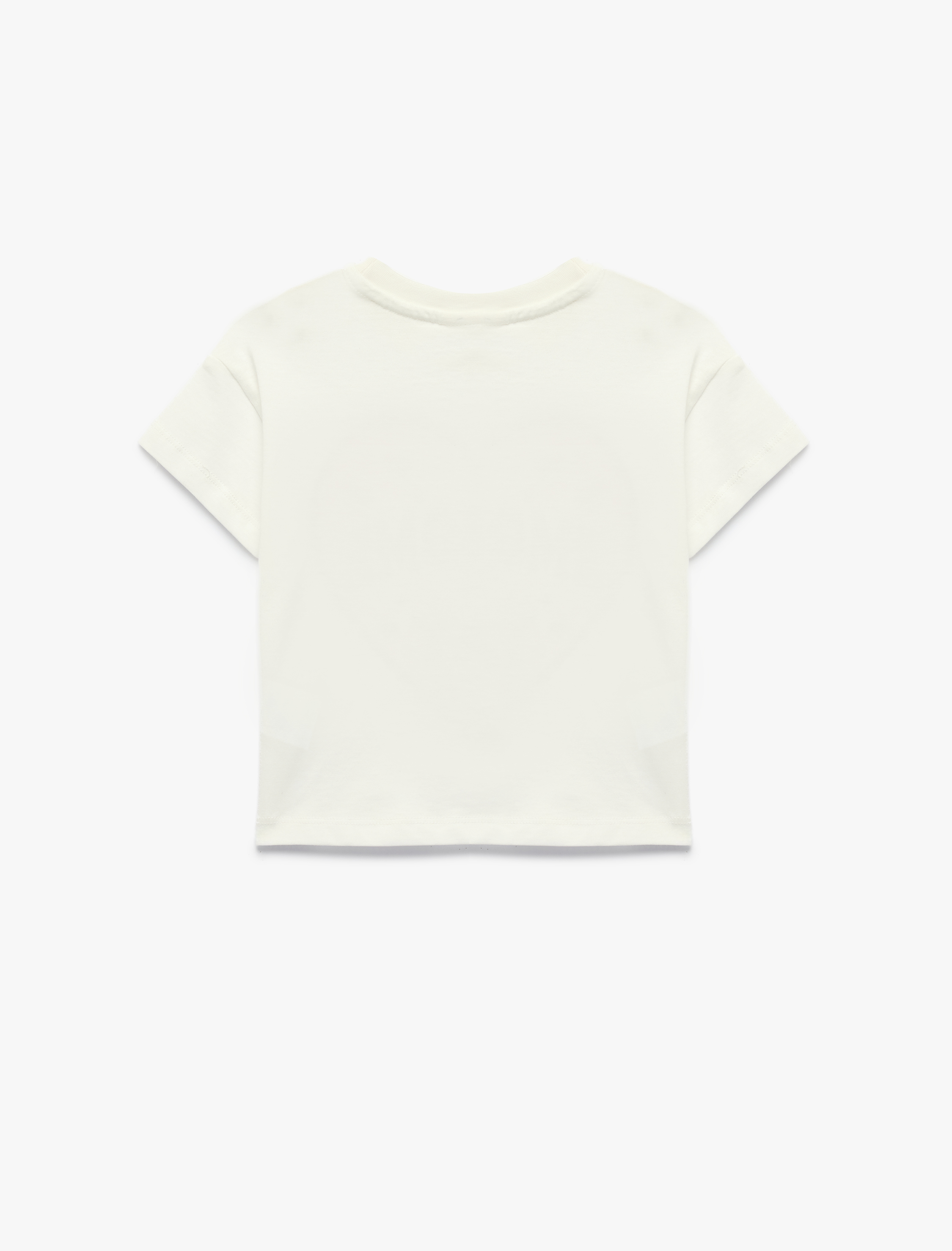  Kız Bebek Pamuklu Kısa Kollu Bisiklet Yaka Kalpli Baskılı Tişört