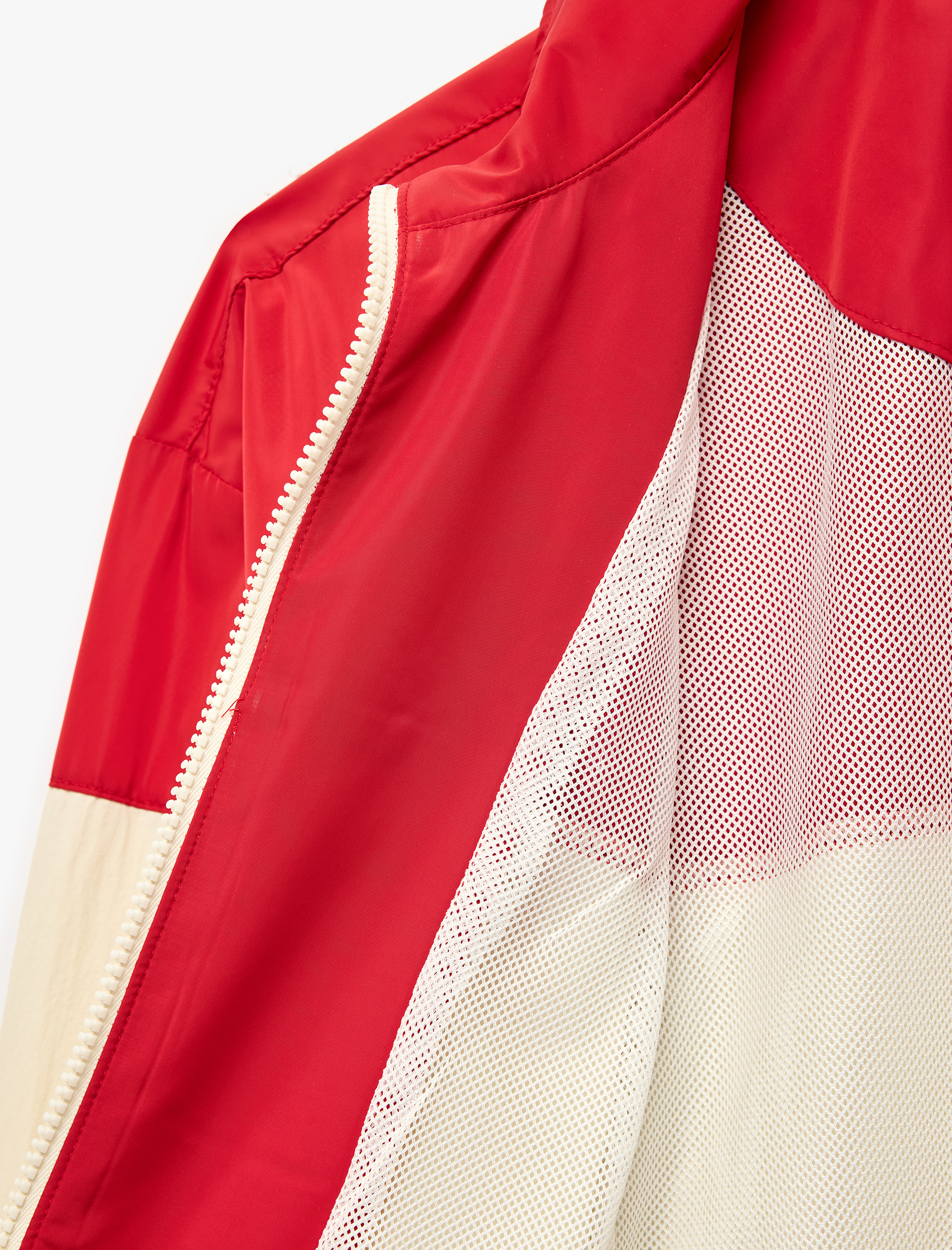   Gömlek Yaka Uzun Kollu Cepli Beli Lastikli Renk Bloklu Fermuarlı Ceket