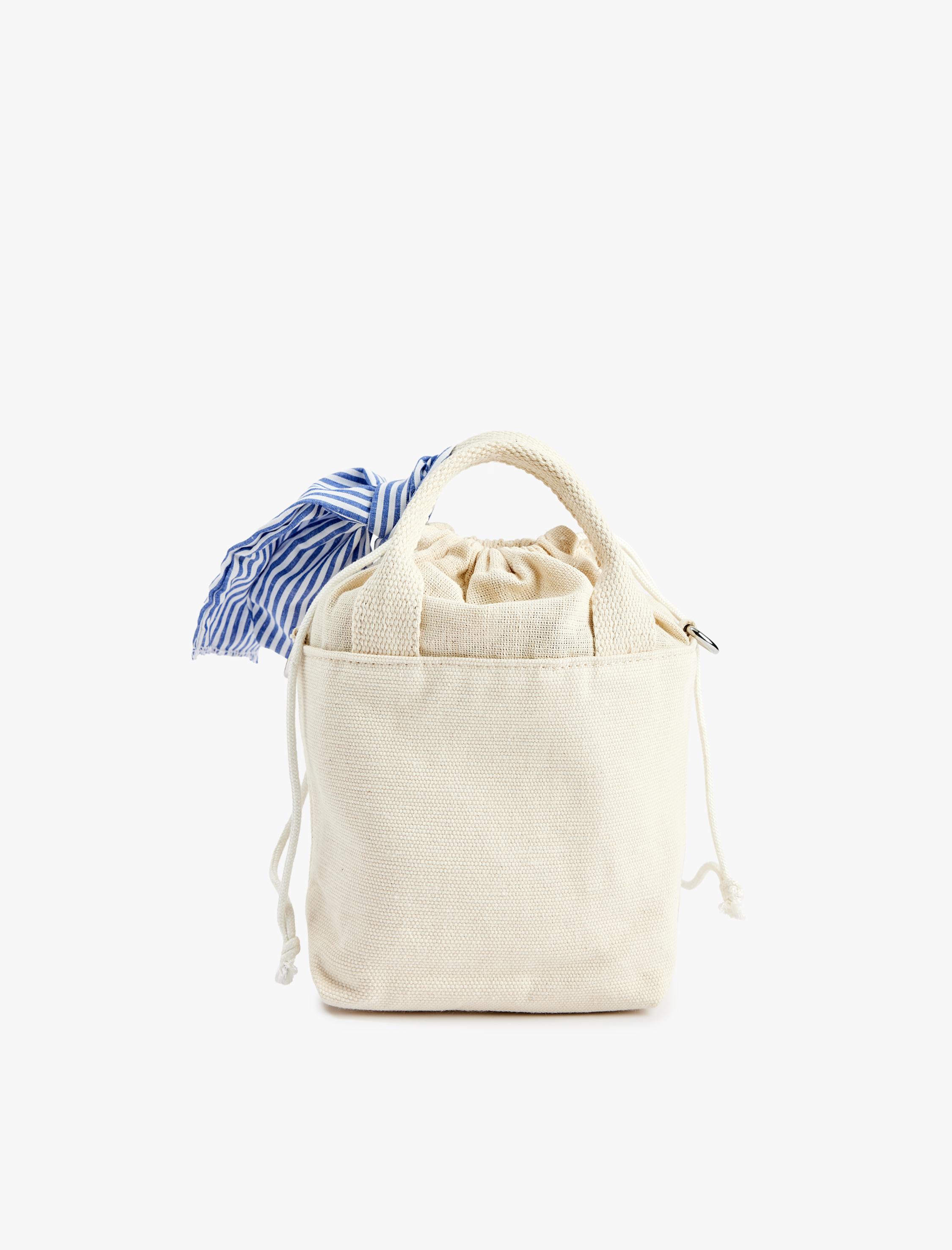  Kız Çocuk Büzgülü Kutu Bez Çanta Saplı Fiyonk Detaylı Yengeç ve Deniz Atı İşleme Detaylı