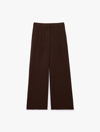 Yüksek Bel Dikiş Detaylı Düz Paça Balon Pantolon